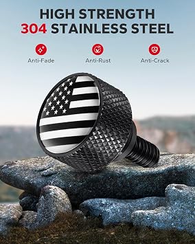Amazicha Stainless Steel Seat Bolt Screw Nut Mount Kit American Flag Compatible for Harley Davidson Touring Sportster Softail Dyna 1996-2026 Black