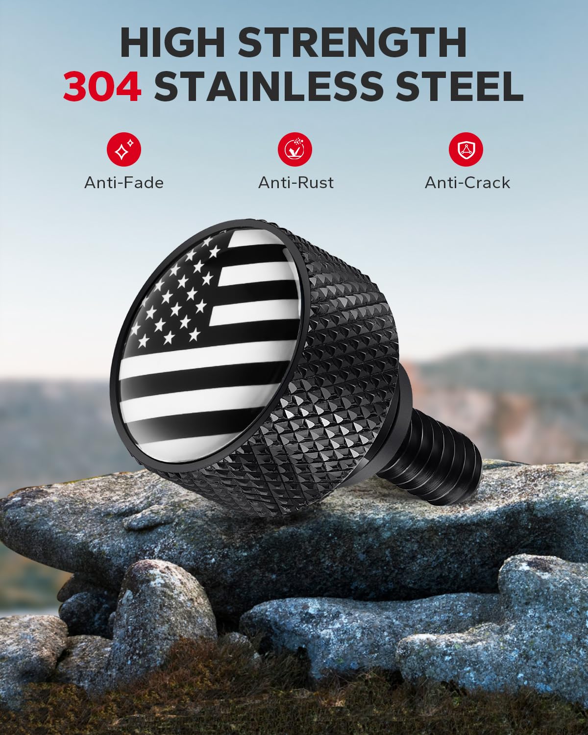 Amazicha Stainless Steel Seat Bolt Screw Nut Mount Kit American Flag Compatible for Harley Davidson Touring Sportster Softail Dyna 1996-2026 Black