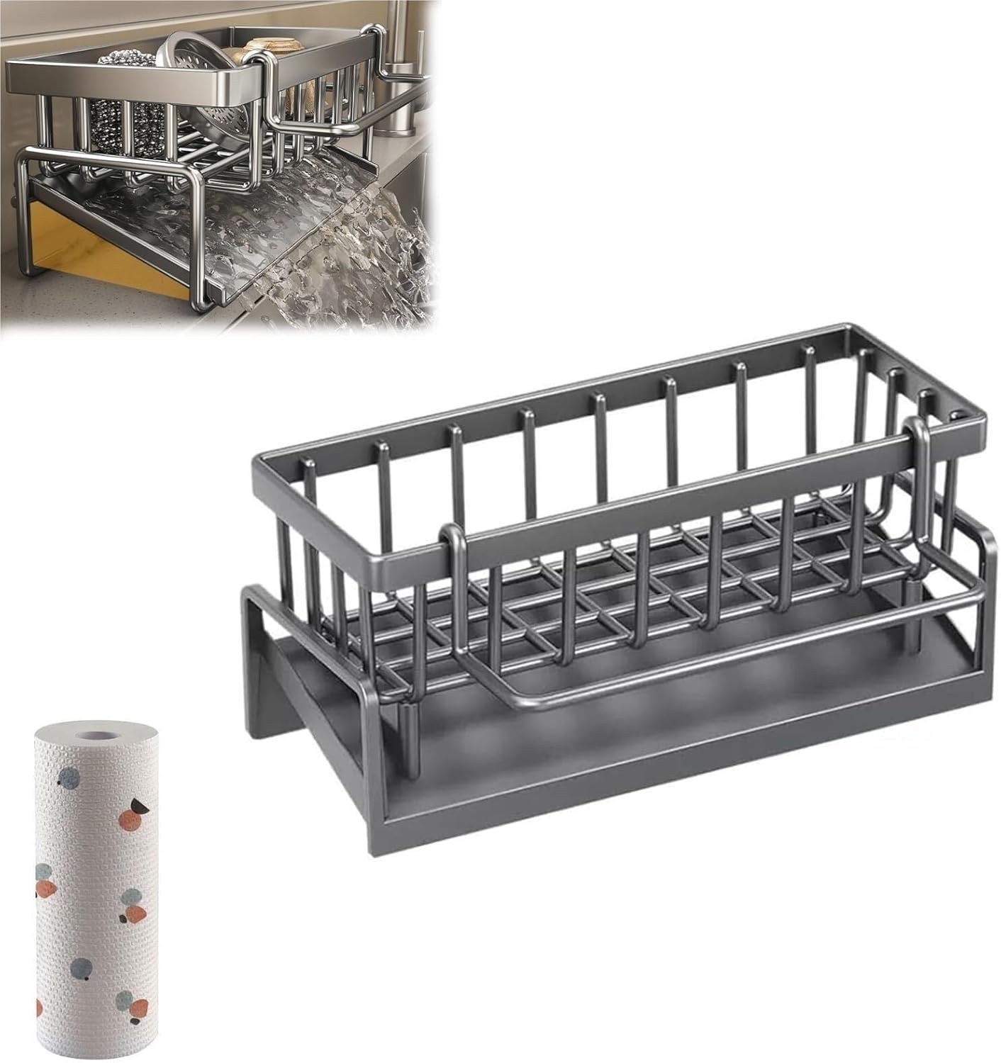 Amazon.com: KSVNOTF Stainless Steel Slope Drain Rack and Organizer, 4 ...