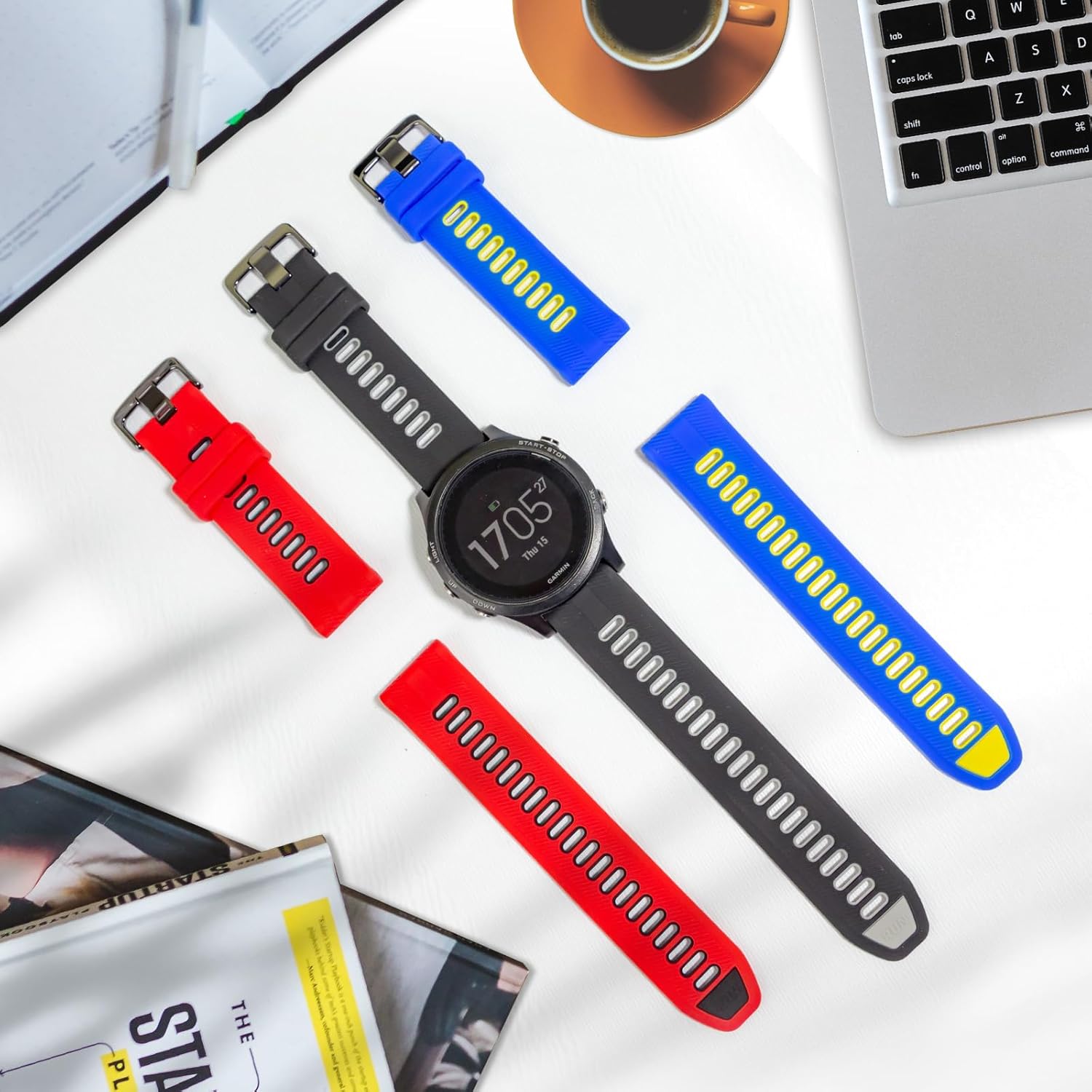 Baaletc Compatible with Garmin Forerunner 945/ Forerunner 935 Watch Bands, Soft Silicone Sports Garmin 935/Fenix 5/Fenix 5 Plus Watch Band Replacement for Garmin Forerunner 945 Smartwatch