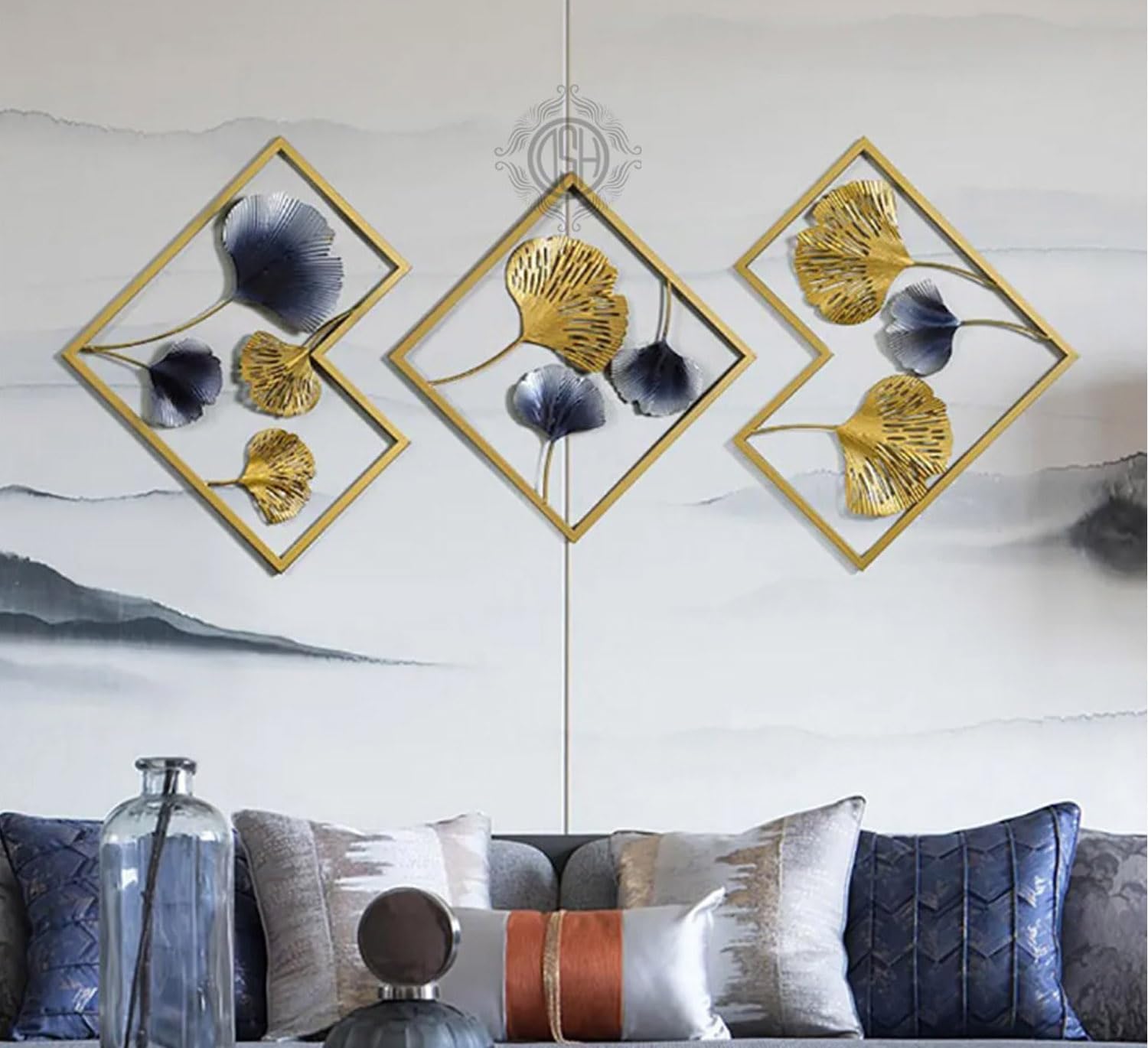 DSH CRAFTING YOUR CURIOSITY Metal Wall Art Wall Sculptures Hanging Perfect For Home Decorations Living Room Bedroom. (06-LEAFframe)