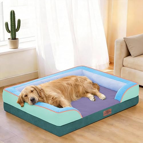 Miniatura 248 de Comfort Expression - Cama ortopédica para perros extragrandes, 53 x 42 pulgadas, cama impermeable y de apoyo de espuma con cojines removibles, con