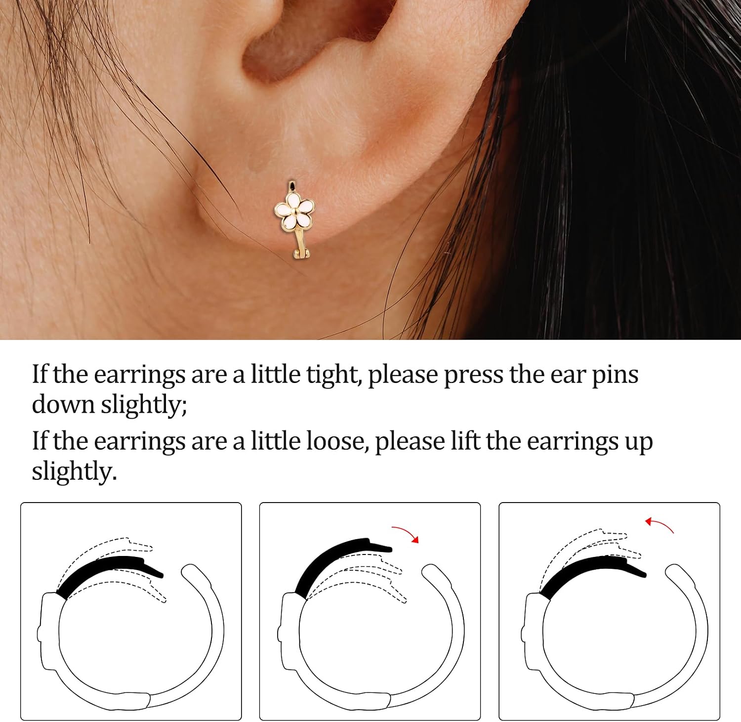 Daisy Hoop Earrings, Flower Hoop Earrings Stylish Round Huggie Small Floral Daisy Jewelry for Women Pierced Cartilage Gifts