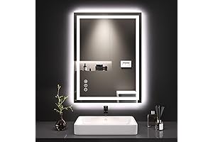LOAAO Lighted Bathroom Vanity Mirror with 20X Magnification, Dimmable LED and Anti-Fog Function