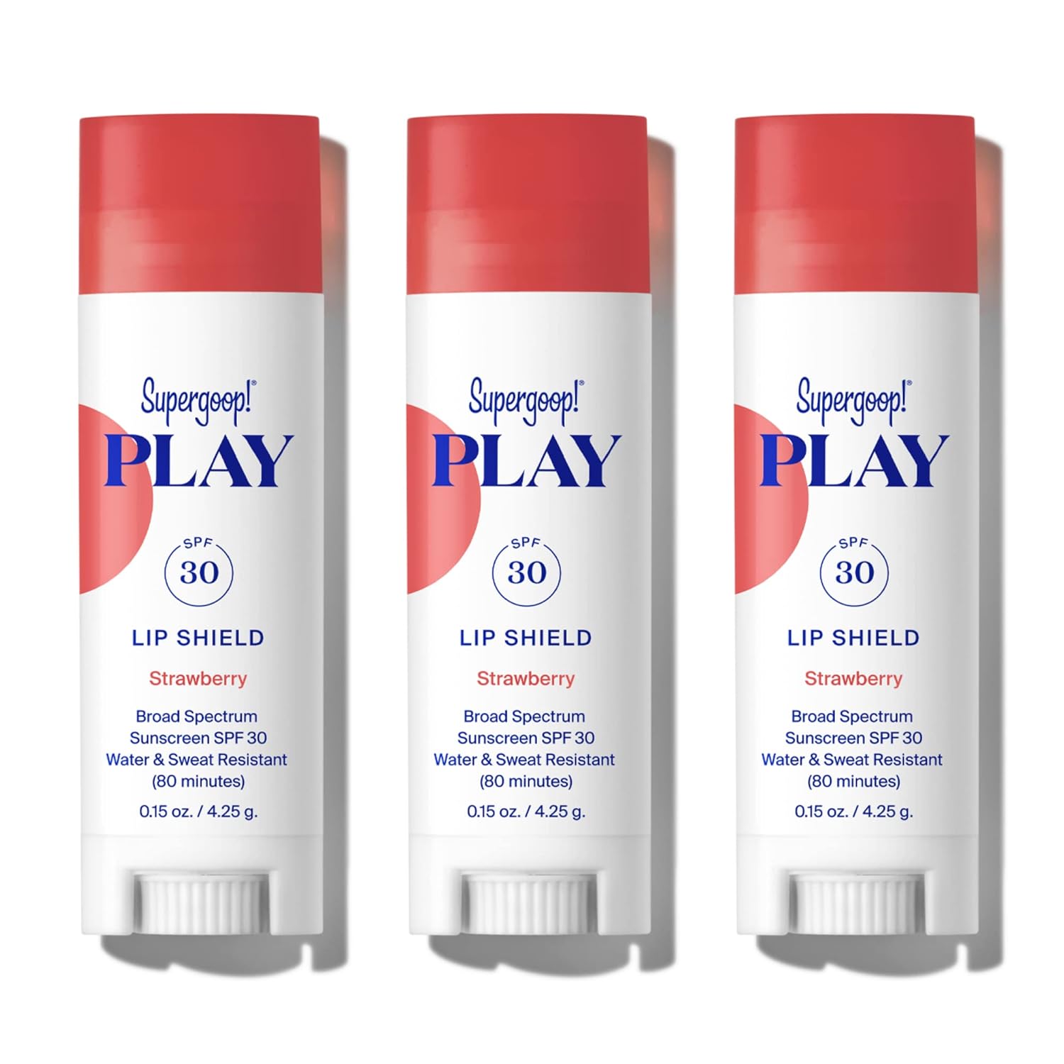 Amazon.com : Supergoop! PLAY Lip Shield SPF 30 with Strawberry - 3 Pack ...