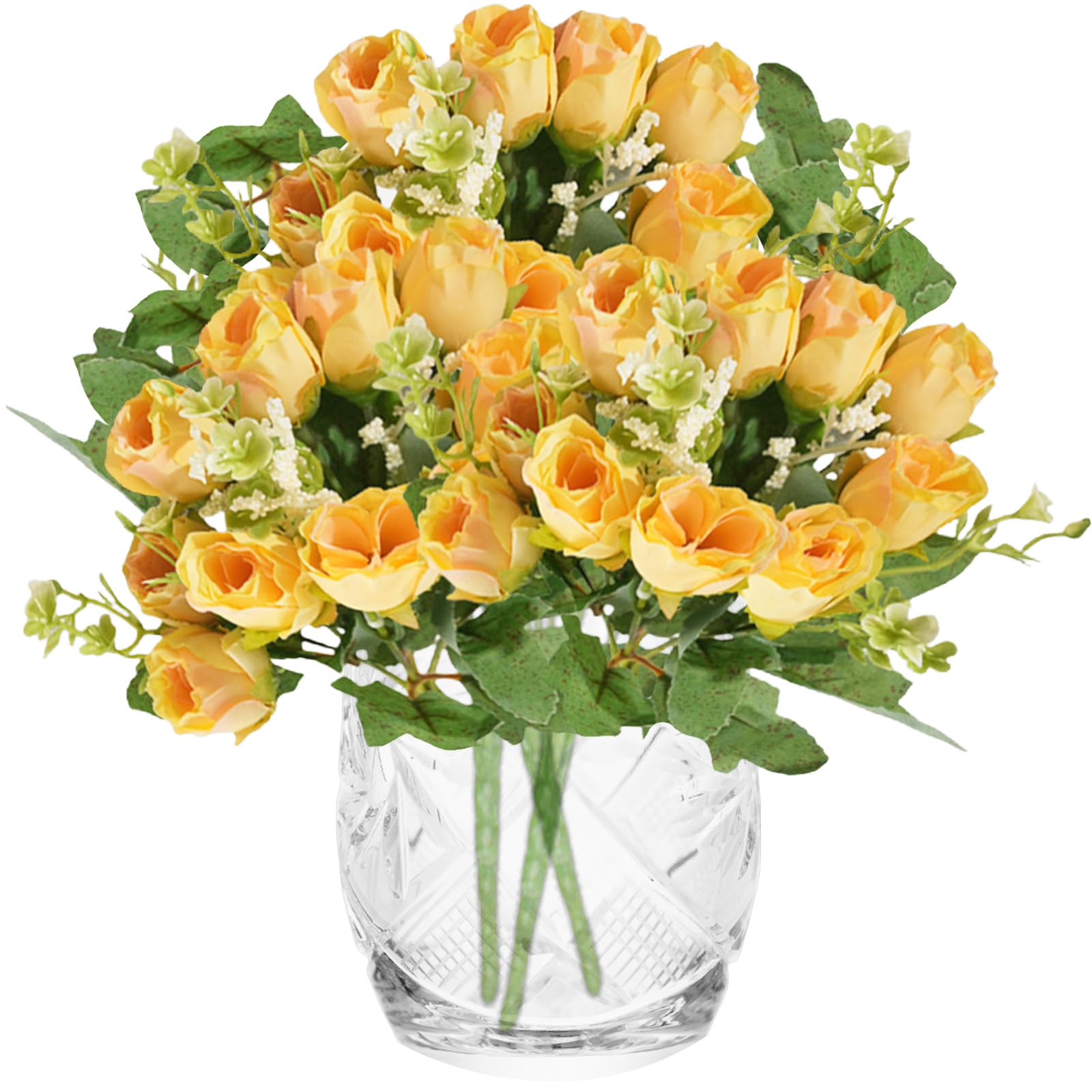 astylishome Faux Flowers that Look Real for a Tall Vase Yellow Long Artificial Blooming Flower Fake Flowers for Wedding Home Hotel Office Decoration 4302