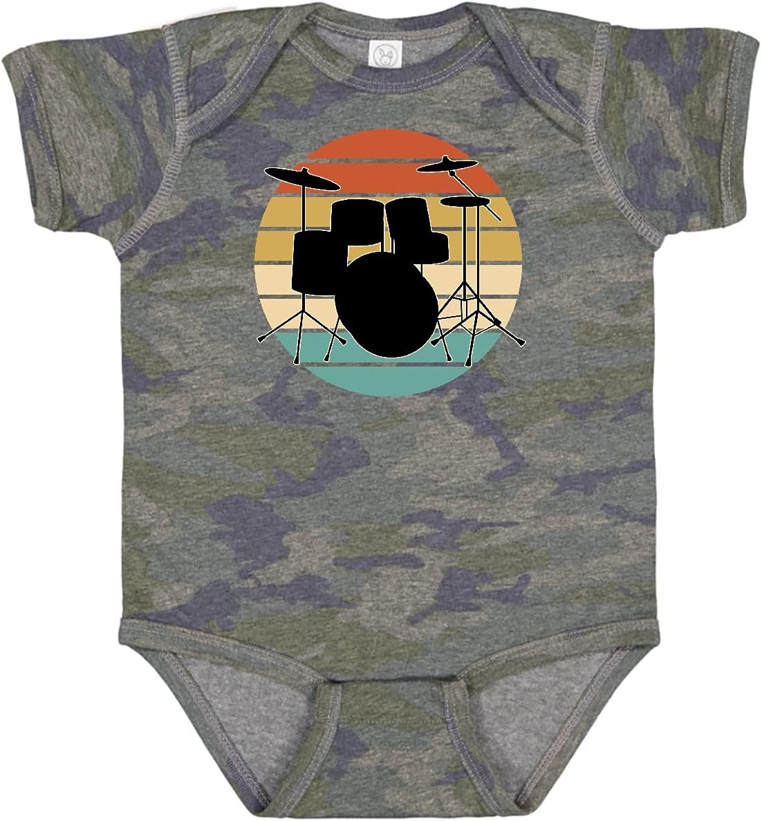 inktastic Drum Set Retro Drummer Sunset Baby Bodysuit