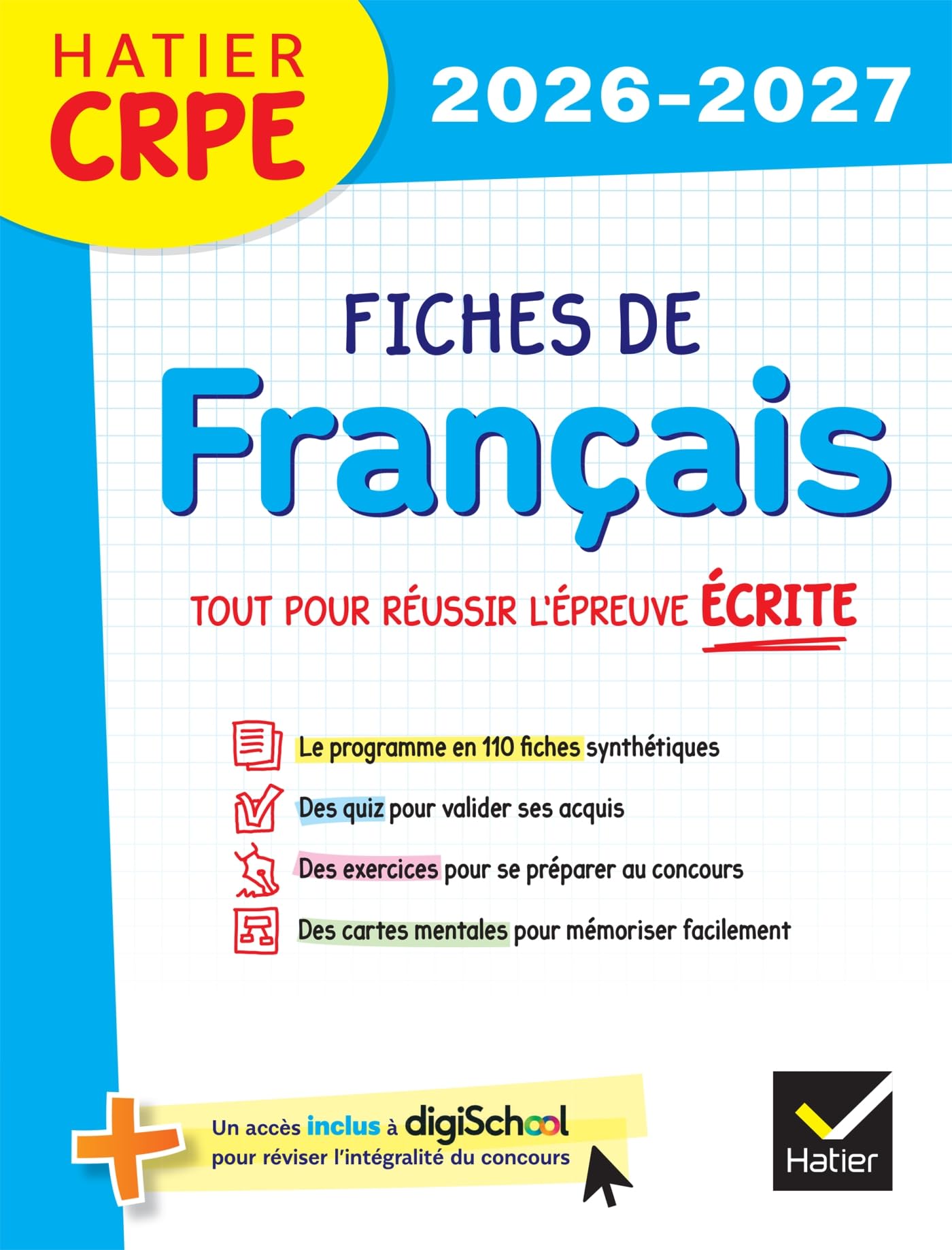 Hatier CRPE - Fiches de Français - Epreuve écrite d'admissibilité - L3 et M2: Concours 2026 et 2027 pour les L3 et les M2