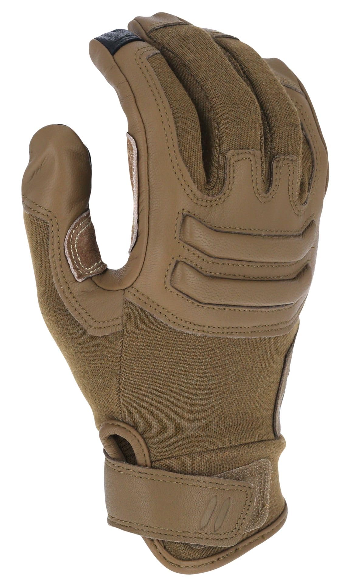 Outdoor Research Ironsight II FR rękawice taktyczne, zmniejszające palność, Nomex i kevlar, skórzana powierzchnia dłoni, palce do ekranu dotykowego, Coyote, L