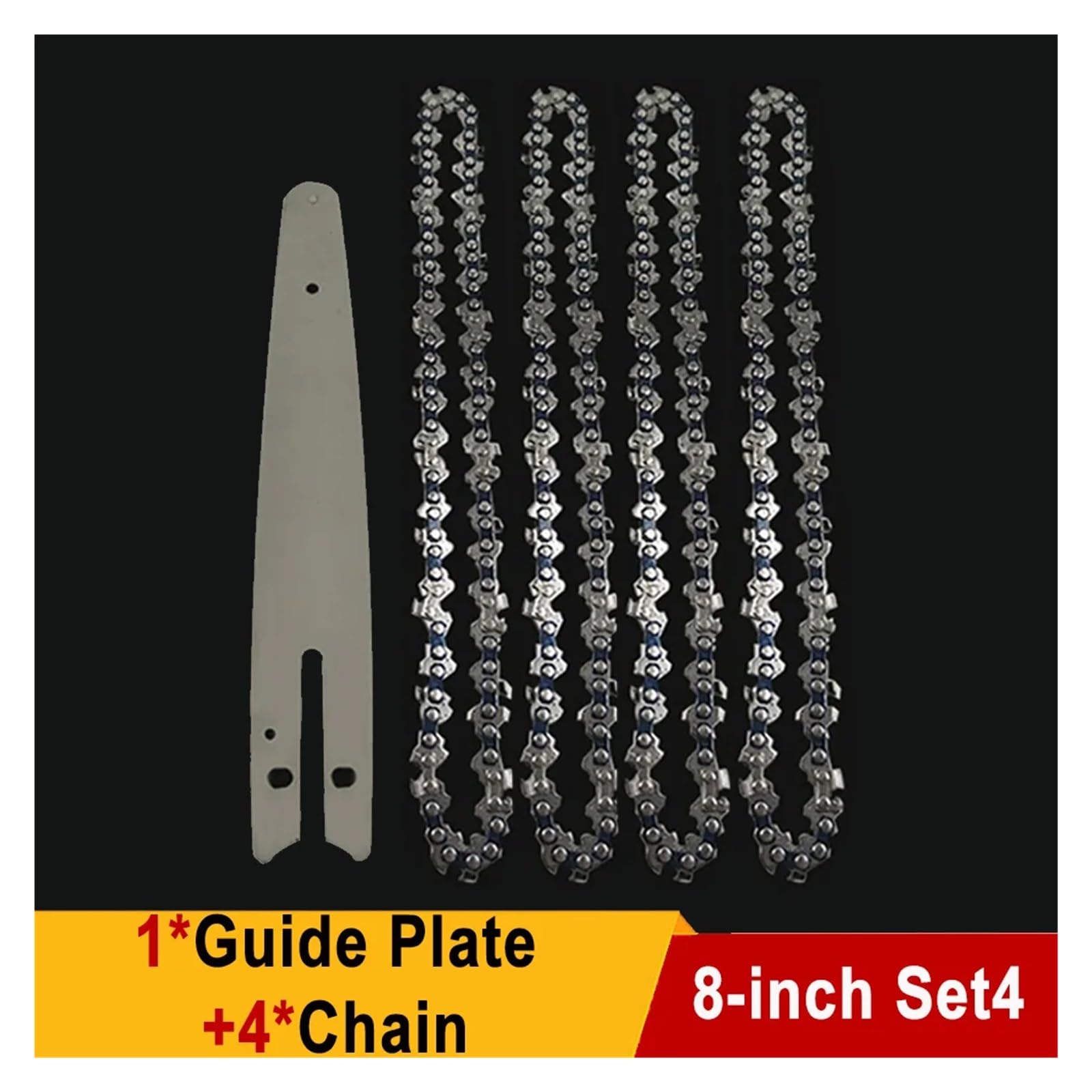 Sierra eléctrica de 8 pulgadas y 1/4" LP, 45 nudos, 22 cuchillas, cadenas de motosierra, hojas de sierra for tala, cadena de poda, accesorios for cadena de sierra, corte de madera(8-inch Set4)