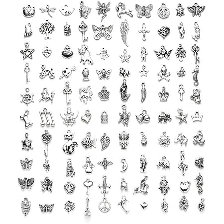 Amazon Orange Cat100個セット チャーム アンティークシルバー アクセサリーパーツ 装飾パーツ Diy 手作りキット ハンドメイド ペンダント ネックレス イヤリング ペンダント ジュエリー飾り オーナメント チャーム アクセサリートップ 通販