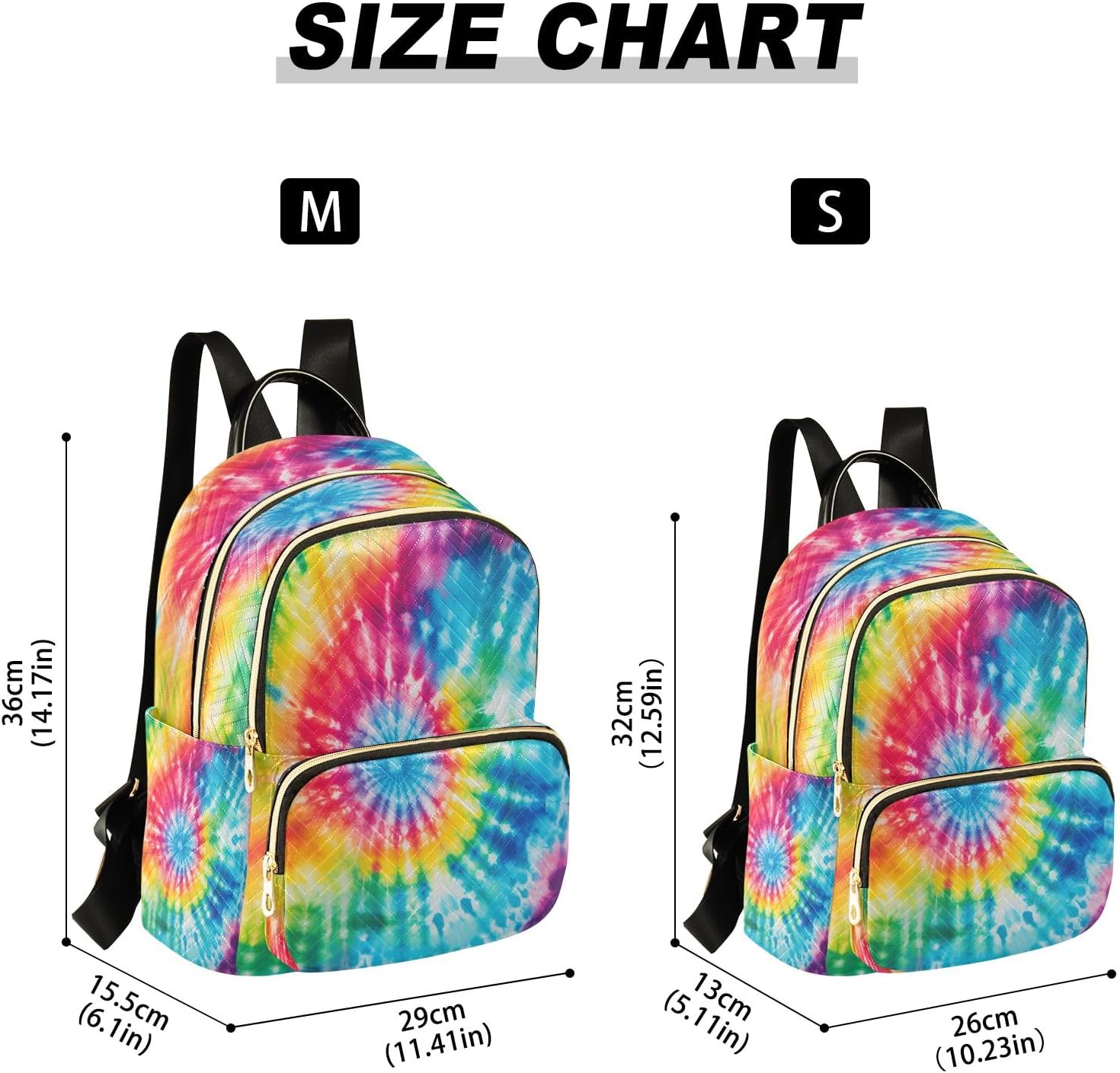 Rainbow Spiral Tie Dye Fashion Backpack Purse Ladies Fashion Rucksack Travel Shoulder Bag Casual Daily Backpack
