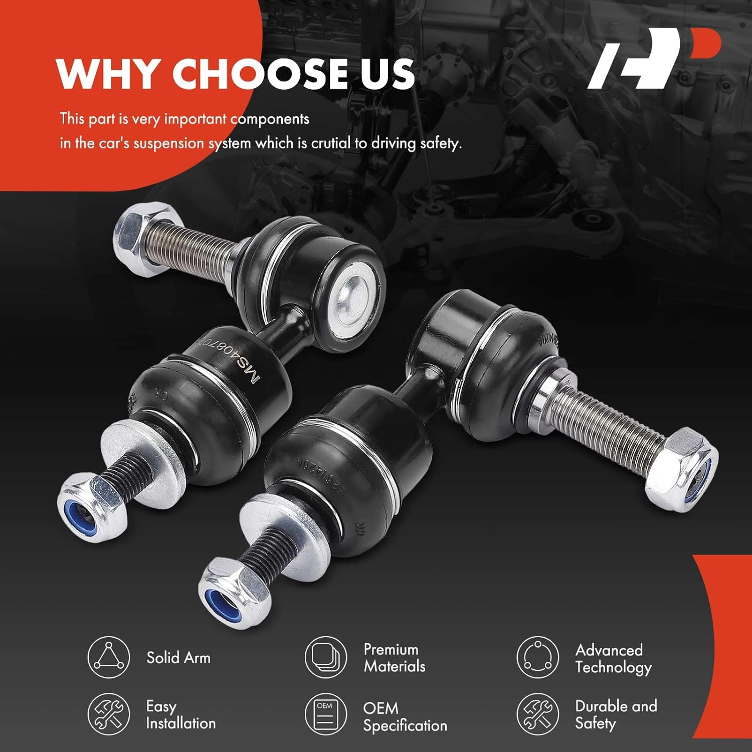 A-Premium 2 x Rear Sway Bar Links Stabilizer Bar Links, Compatible with Ford Focus 2012-2018, C-Max CMax 2013-2018