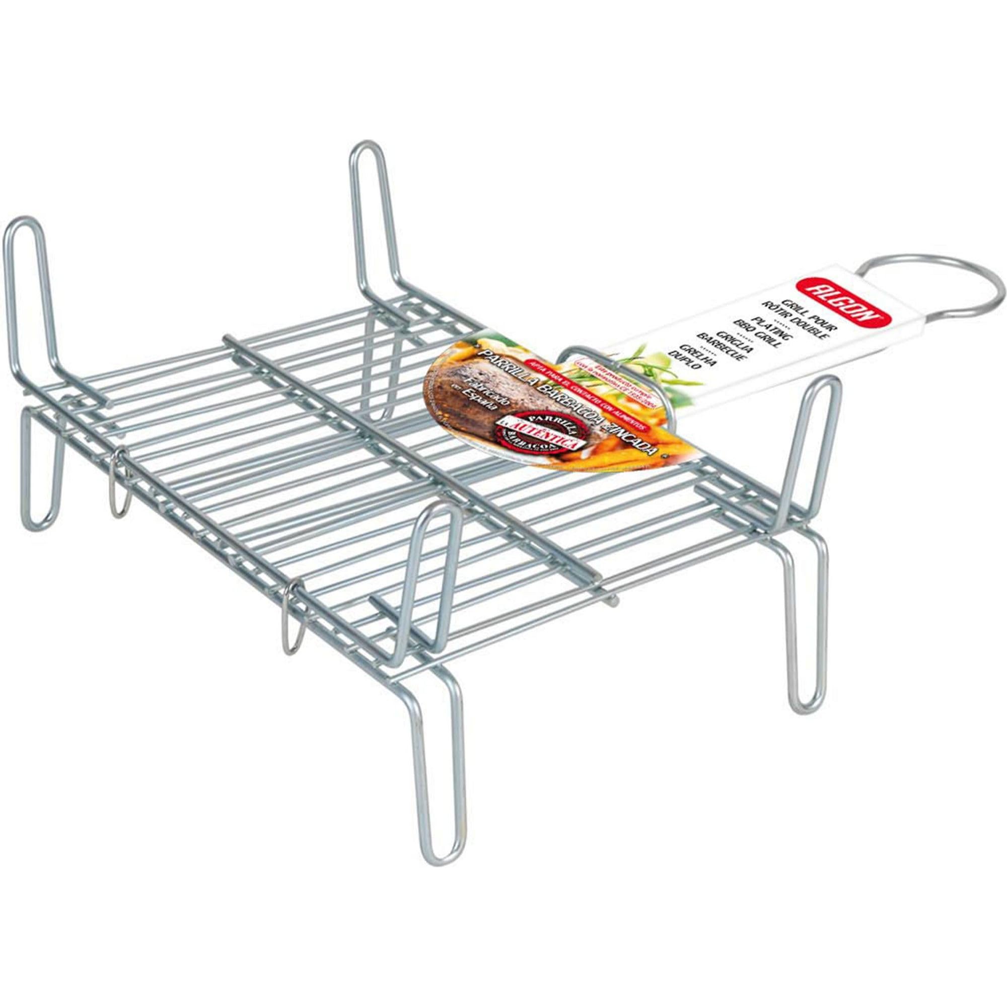 Algon | Parrilla Barbacoa 50x50 Grande Doble, Acero Inoxidable Zincado Gris Metalizado con Cierre de Seguridad - Parrilla Ideal para Asar Carnes y Verduras Resistente y Duradera para Exterior — view 16