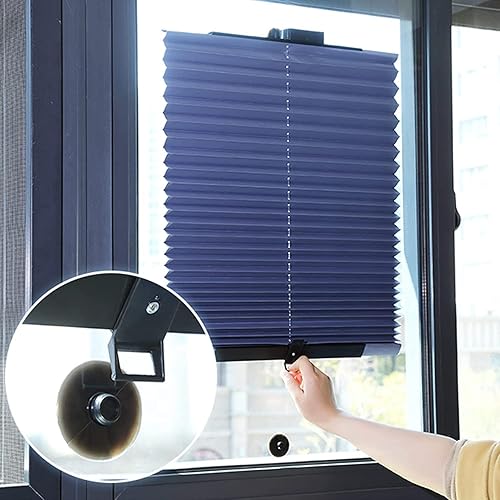 Miniatura 4 de Persiana enrollable plegable opaca de doble propósito con ventosas, cortina de ventana portátil temporal, pantalla de privacidad para el hogar