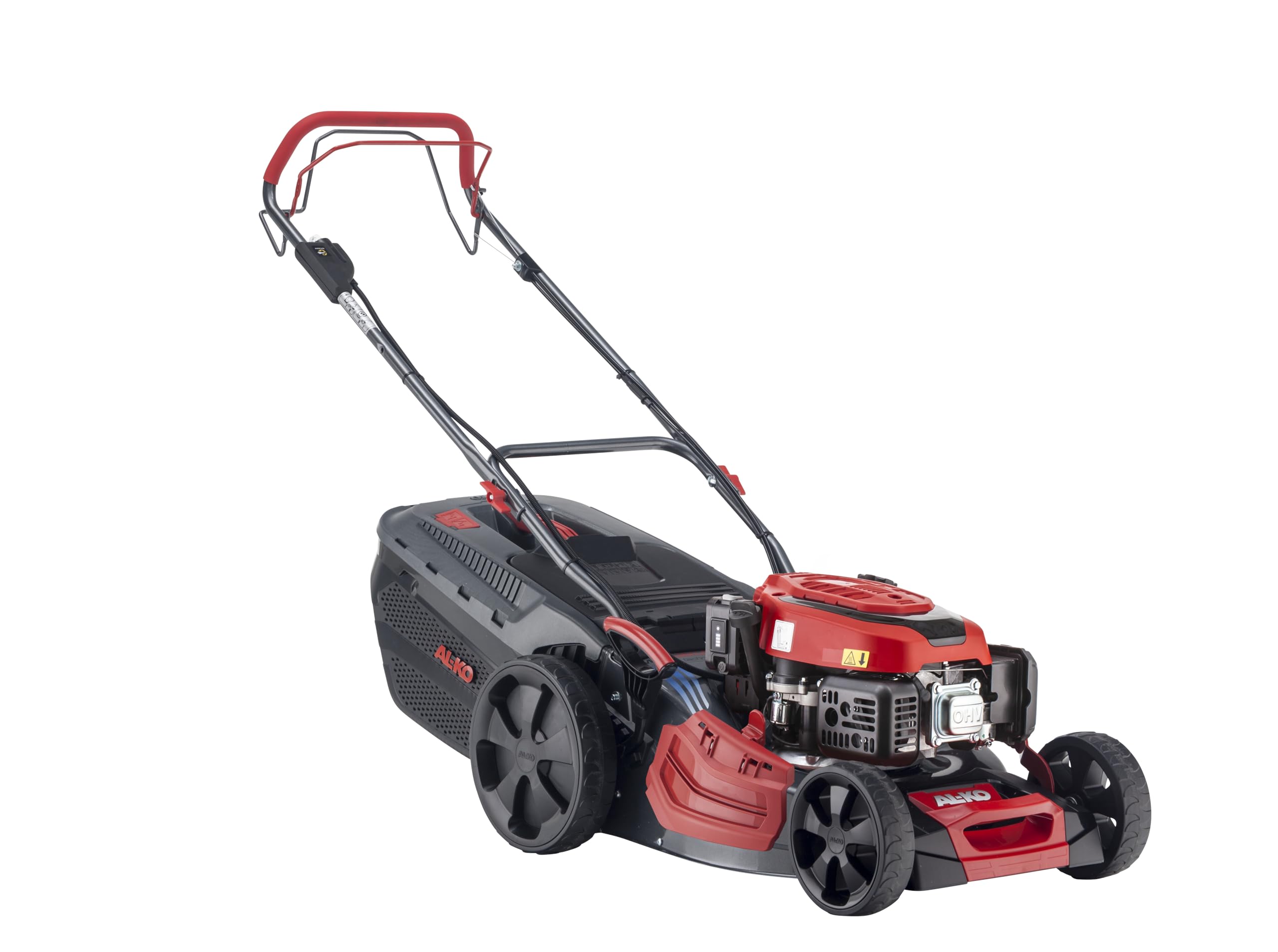 AL-KO Cortacésped de gasolina Comfort 46.4 SPED-A, ancho de corte de 46 cm, potencia de motor de 2,6 kW, tracción trasera de 1 marcha, arranque electrónico, para superficies de césped de hasta 1400 m²