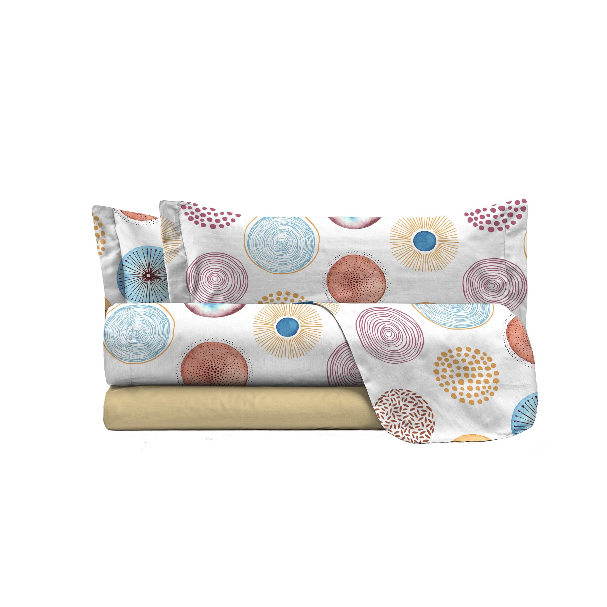 Italian Bed Linen Fantasy Completo Letto, Microfibra, Circle, Matrimoniale