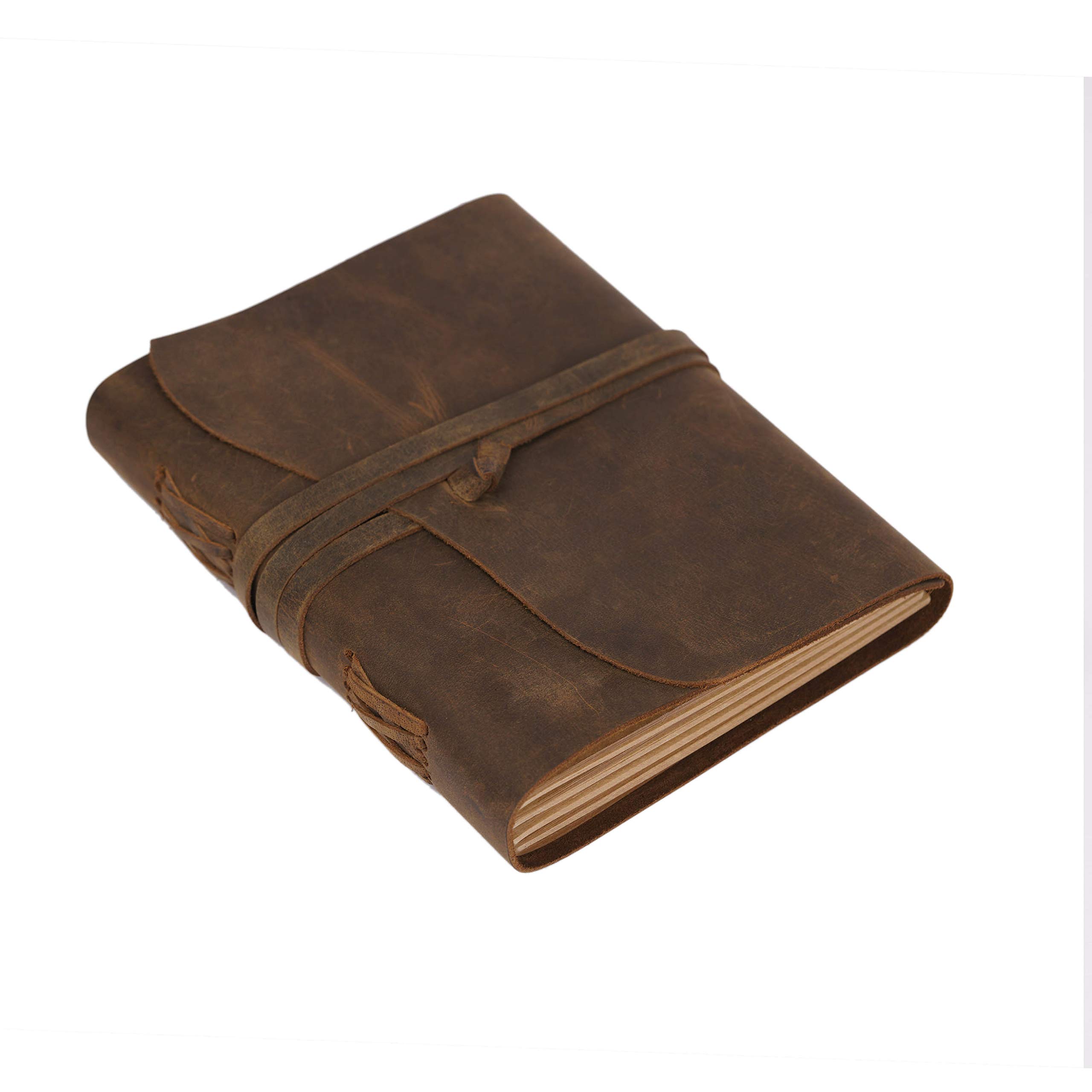 Journal de voyage en cuir fait à la main vintage pour homme et femme, finition antique, cuir véritable ligné de qualité, papier marron, parfait pour les notes, les croquis d'art