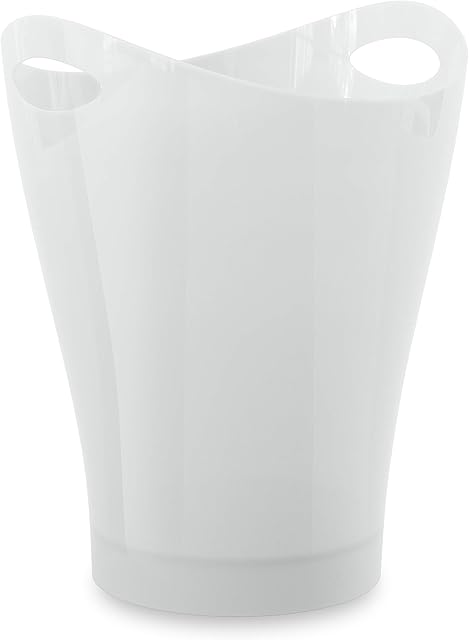 Umbra 082857-661 Garbino Small Trash/Waste Can  Polypropylene  Metallic White