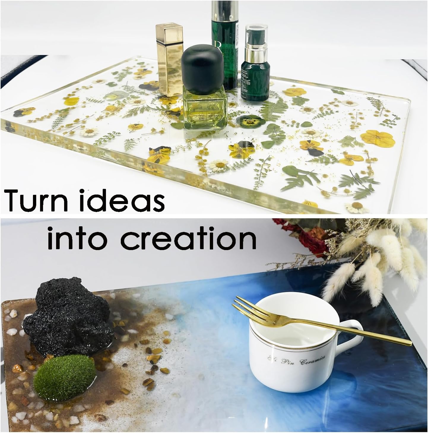 14in XL Silicone Rect Tray Mold Resin DIY Agate Coaster