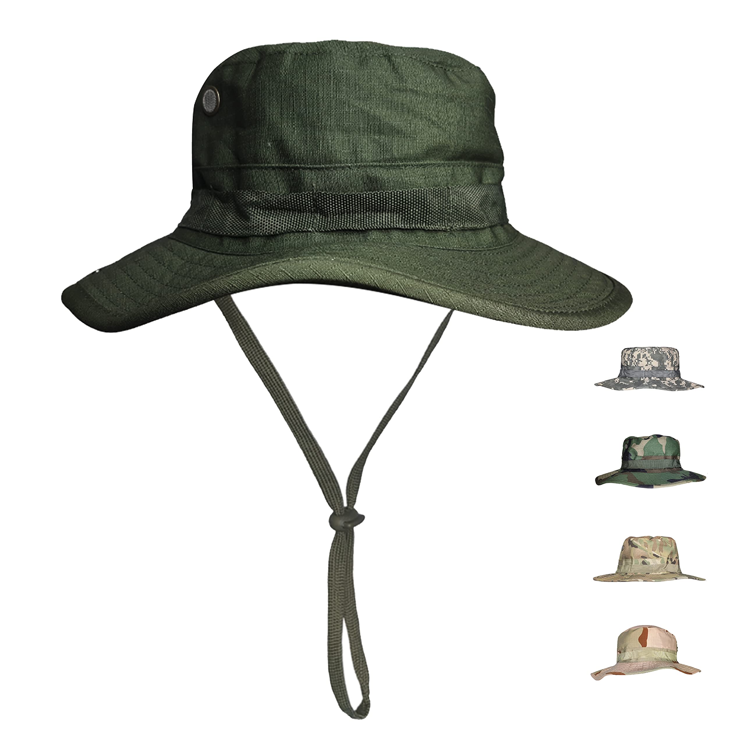 RhinoKraft Military Tactical Boonie Hats for Men Women for Camping, Outdoor Adventure, Safari, Travelling ! UPF 50+ UV Protection! Wide Brim!