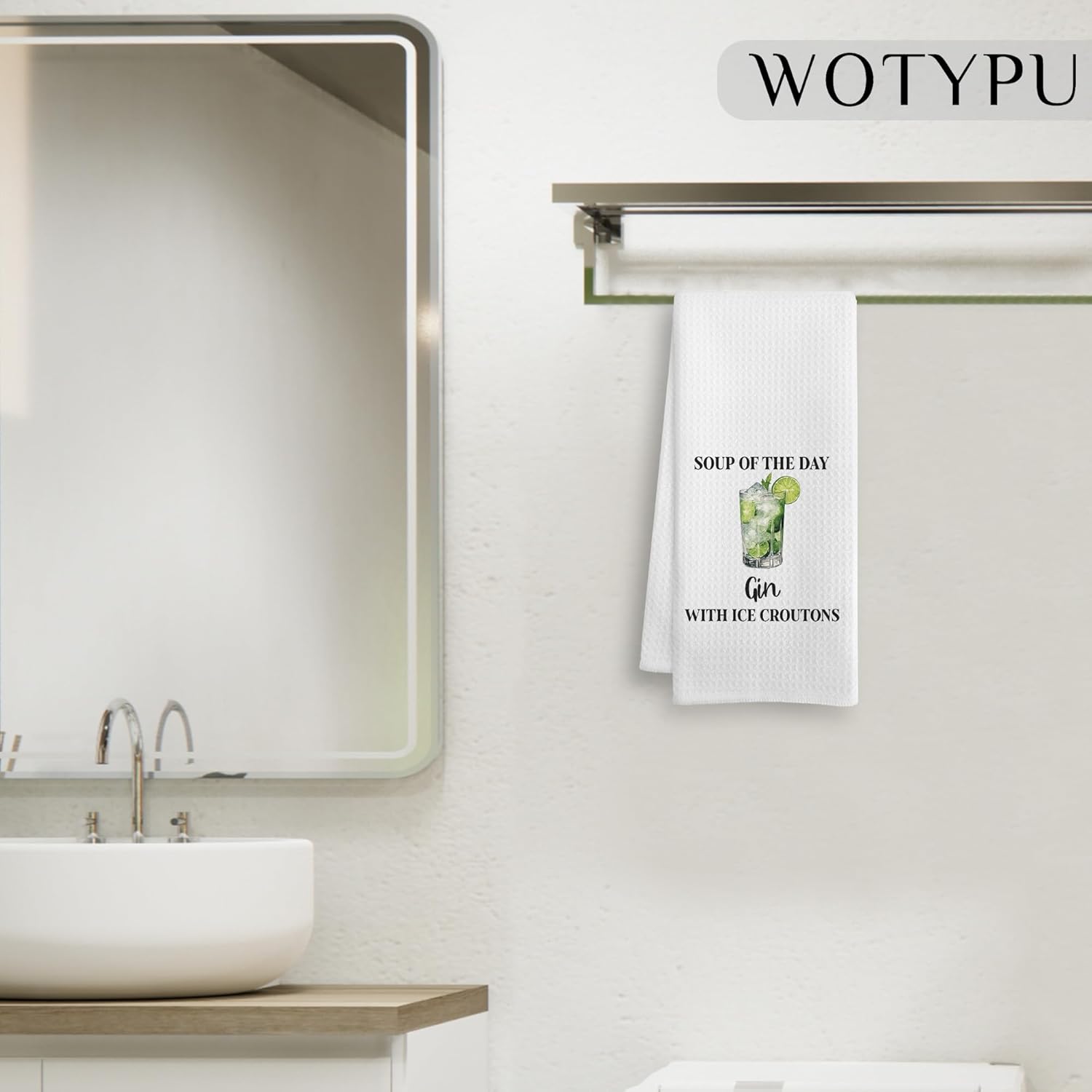 Funny Gin Kitchen Bar Towels, Gifts for Gin Drinkers Lovers Dish Tea Towel, Bartender Gifts Decorative Hand Towels for Kitchen Home Bar Cart Decor, 16x24 Inch - Image 5