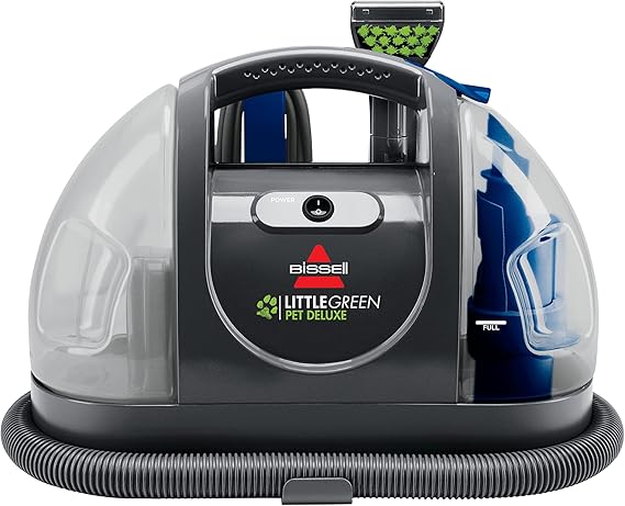 Review Bissell Little Green Pet Deluxe Portable Carpet Cleaner, 3353, Gray/Blue