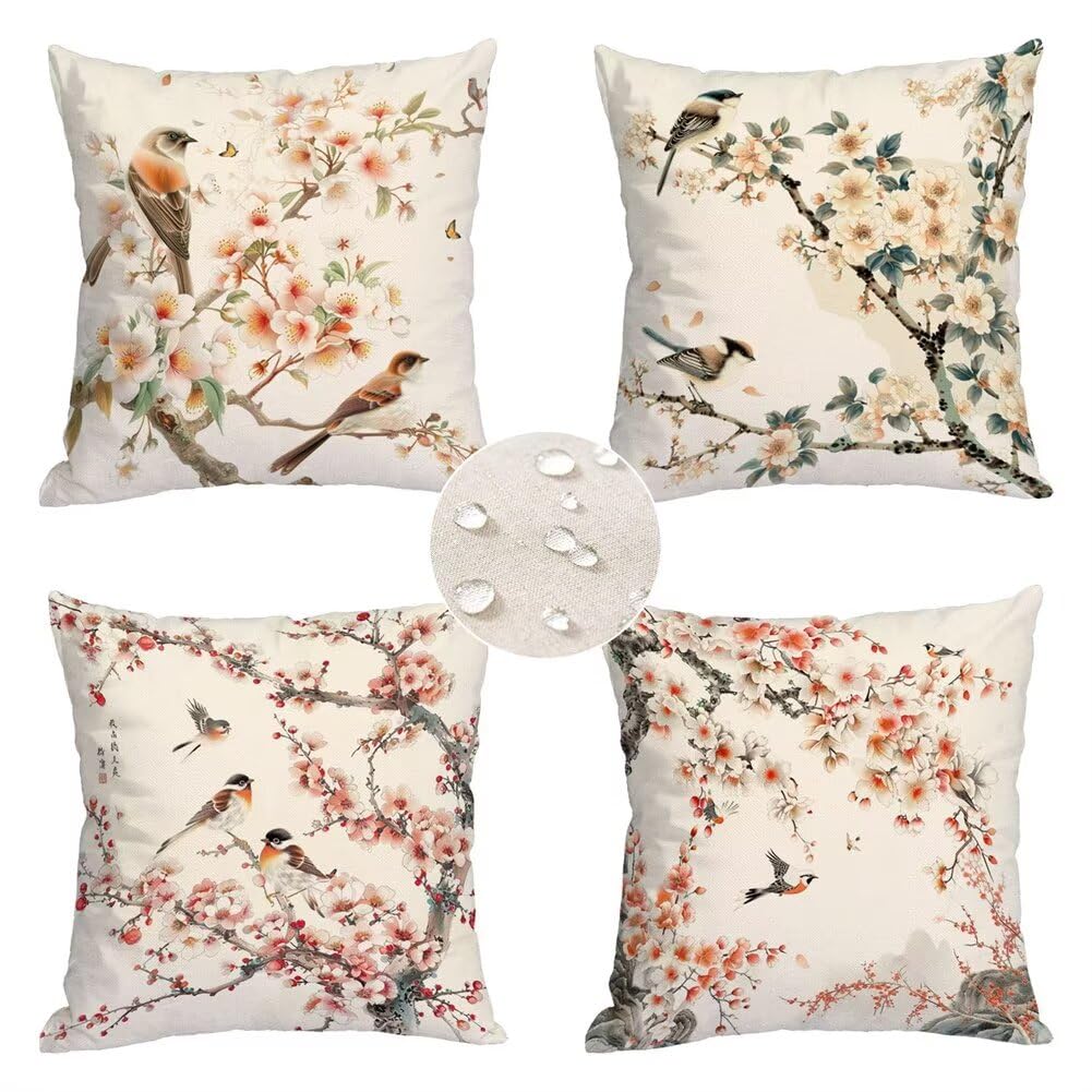 Housse coussin exterieur impermeable en textile deperlant durable lot de 4 Bosson R-8