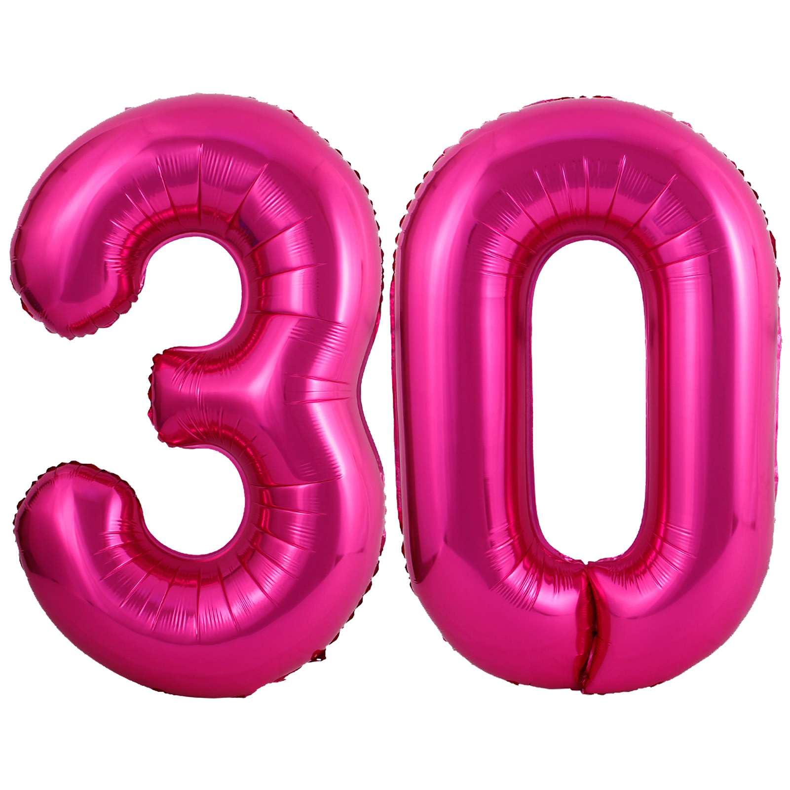Hot Pink 30 Number Balloons, 40 Inch Giant Number 30 Balloons Foil Mylar Helium Hot Pink Number Balloons for 30th Birthday Party Supplies Anniversary