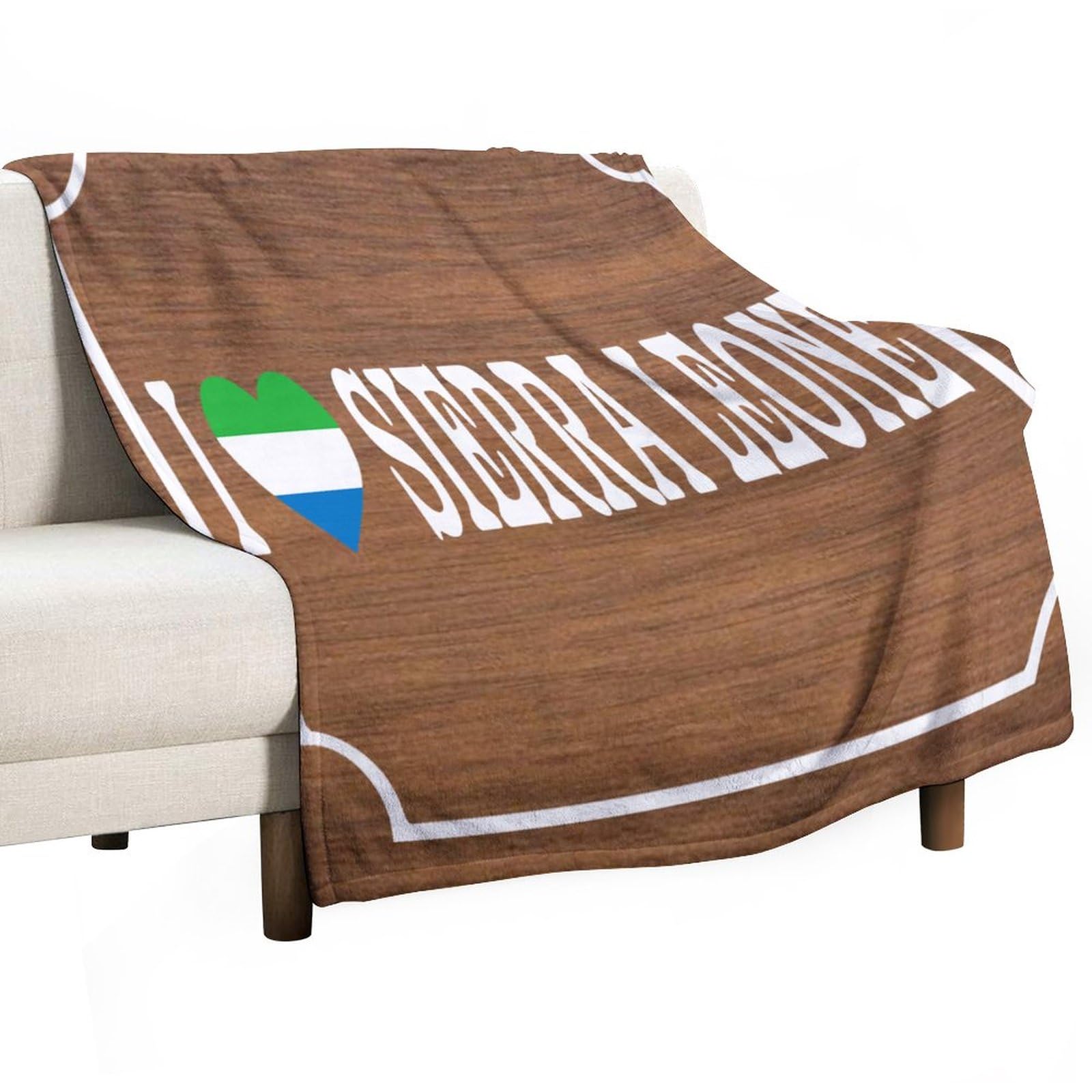 Couverture polaire 177,8 x 203,2 cm I Love Sierra Leone plaid douillet multicolore