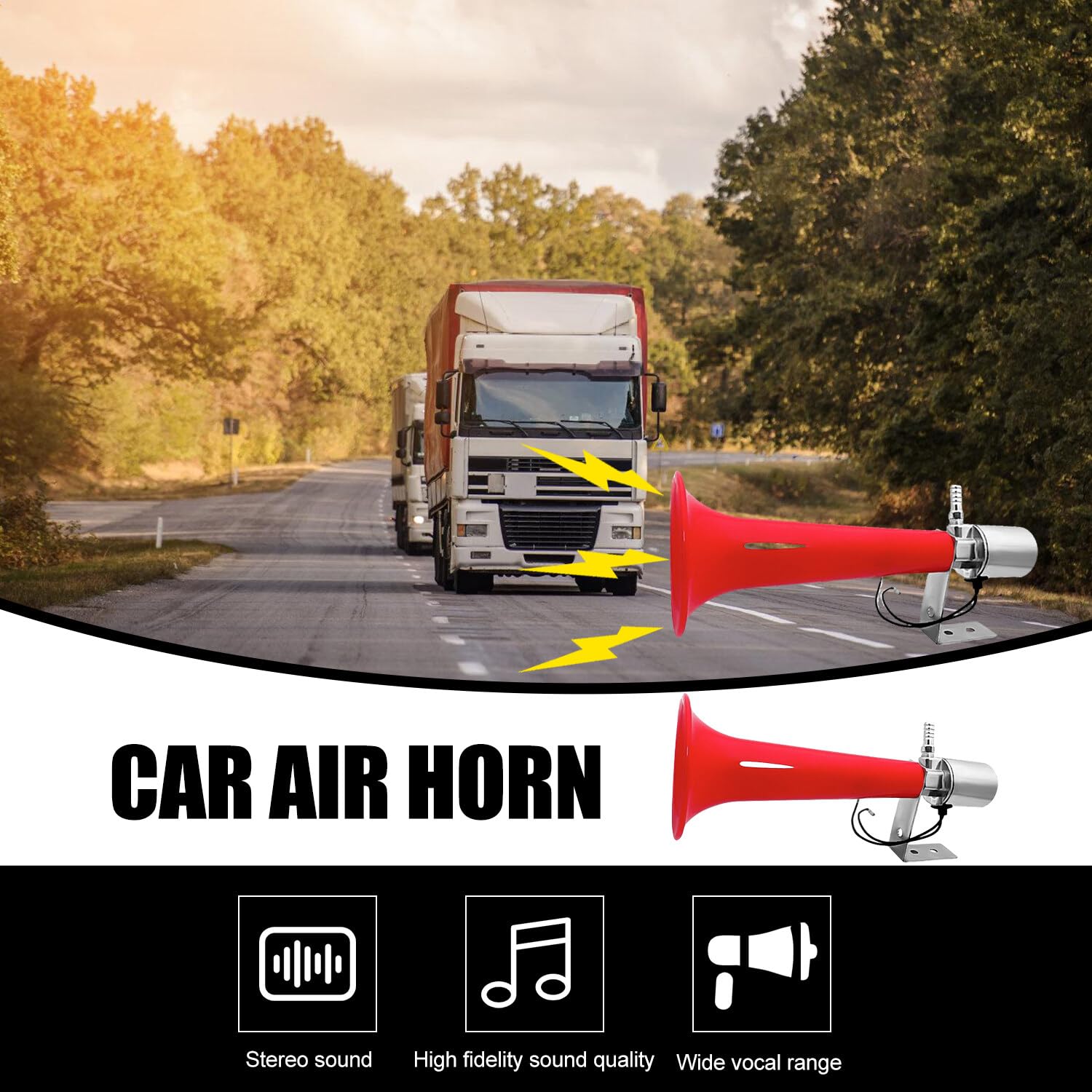 GTFHUH Elektrische Lufthorn 12V/24V 500db Extrem Laut Für Kfz Relais, Boot, LKW, Pkw Und