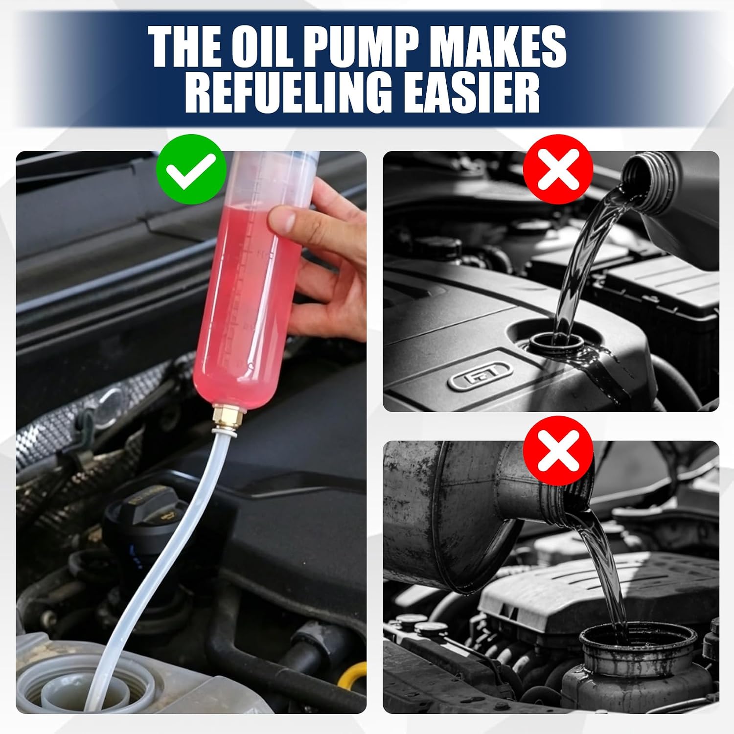 Oil Extractor Pump, Automotive Fluid Pumps, Manual Fluid Extractor Syringe with 2 Tubes for Car, 200cc Auto Suction Vacuum Pump for Power Steering Transmission Gear Oil & Brake Fluid Transfer