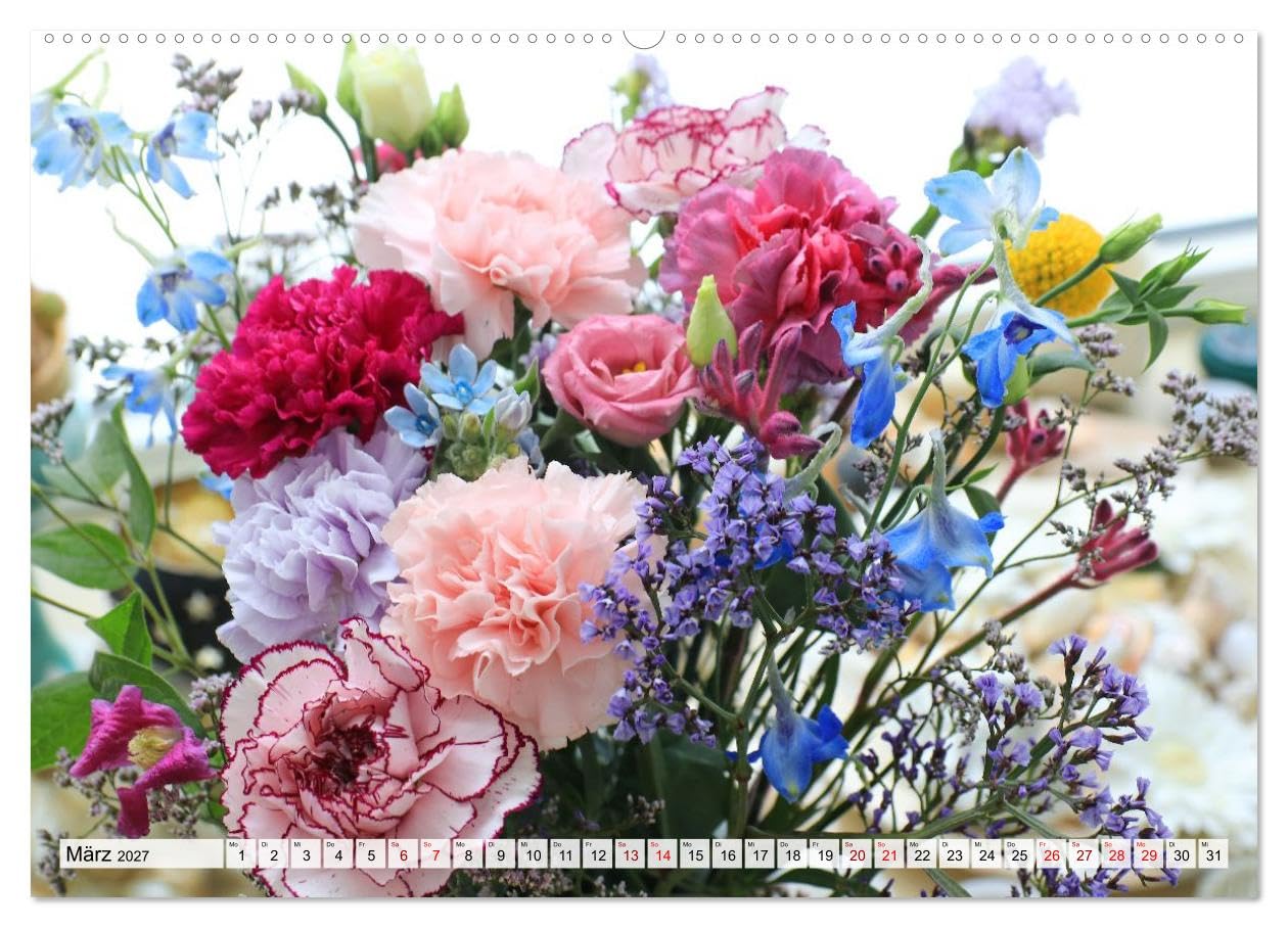 Blumen, bunt gemischt (Wandkalender 2027 DIN A2 quer), CALVENDO Monatskalender: Ein Jahr voller Blütenmomente (CALVENDO Natur)