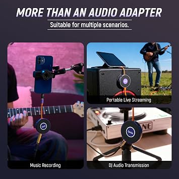 Synido Portable Guitar Audio Interface + 5.8GHz Integrated Sound Card Wireless Guitar System