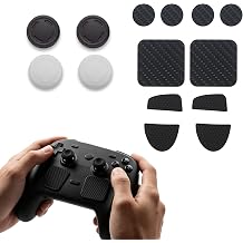 Flexible Silicone Grip Set for Steam Controller 2 2026 Joystick Caps Touchpad Protective Film Sticker and Rear Button Stickers Anti-sweat Reducing Finger Fatigue Improving Comfort Wear--proof Upgrade Kit Black and White