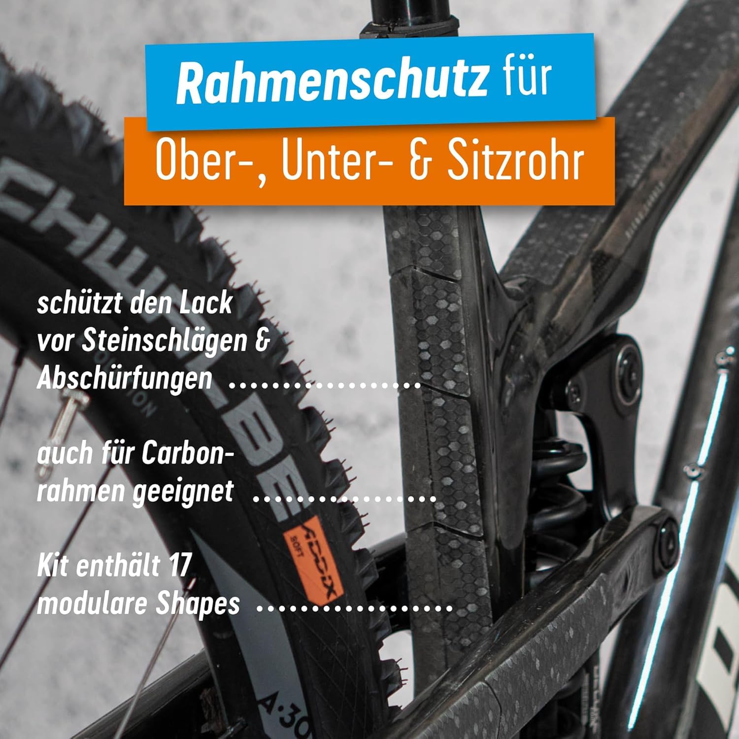 Riesel Design - MTB Schutzblech – Mudguard Schlamm:PE für Mountainbikes | ultraleichter Spritzschutz, Kotflügel & Schmutzfänger am Fahrrad – für 20–29 Zoll, Downhill, Enduro, XC & E-Bike geeignet