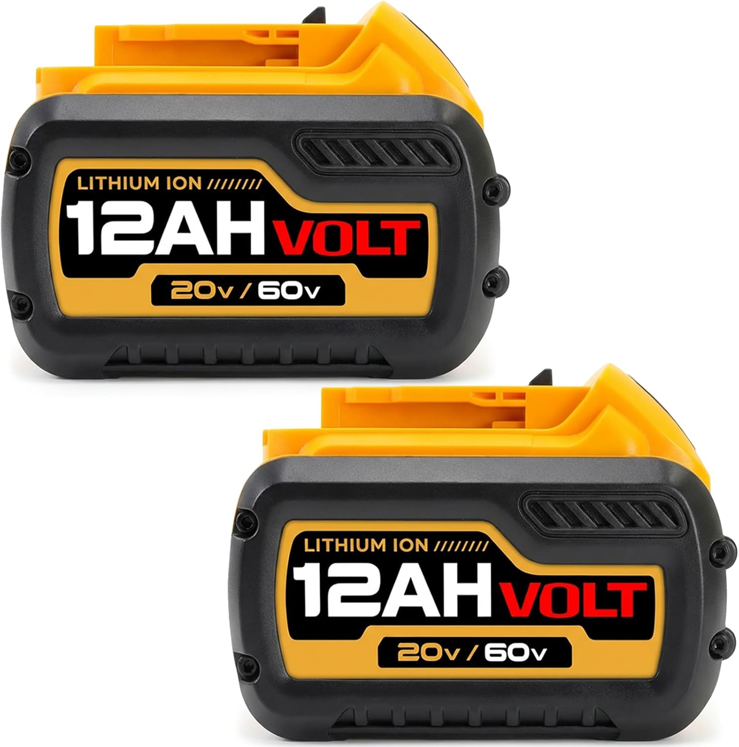 2 Packs 12Ah 60V Max Battery Compatible with Dewalt 60V Battery, Lithium Ion Battery Replacement Compatible with Dewalt 20V/60V Tools DCB612, DCB609, DCB606, High Capacity Long Runtime