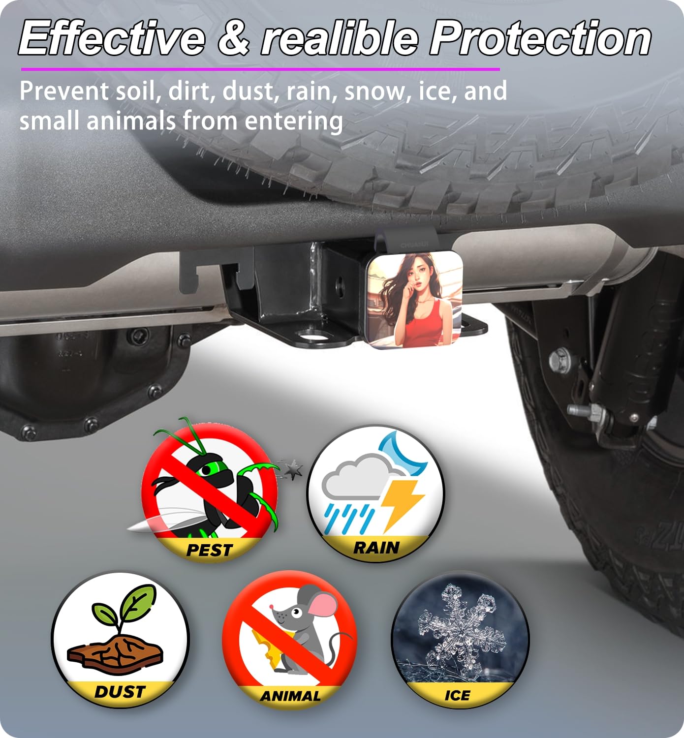 Cache D'attelage Universel 5,1 Cm - Protection Poussière Et Boue - Design Drapeau Américain - Pour Toyota Tacoma, Ford F150, Jeep Gladiator, RAM 1500