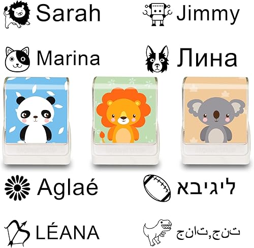 Miniatura 8 de Ogelz Sello de nombre para ropa de niños sello personalizado con el nombre etiquetas adhesivas de guardería para preescolar enfermería hogar lavable