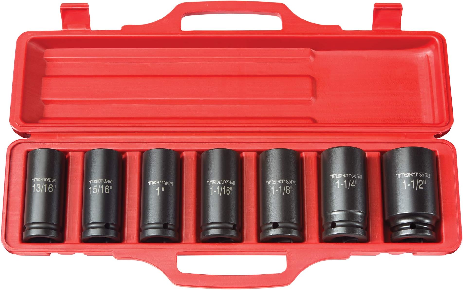 TEKTON 3/4 Inch Drive Deep 6-Point Impact Socket Set with Case, 7-Piece (13/16-1-1/2 in.) | 4890