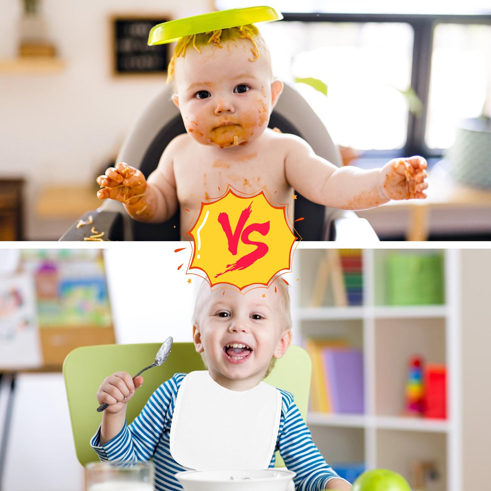 Bavaglini Bianchi per Pittura Set di 12 Impermeabili Cotone Neonati Maschi Femmine Sgocciolamento Alimentazione Dentizione Regali Baby Shower