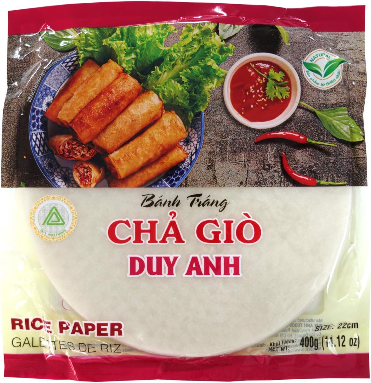 Duy Anh ライスペーパー 揚げ春巻き用22cm 400g ライスペーパー