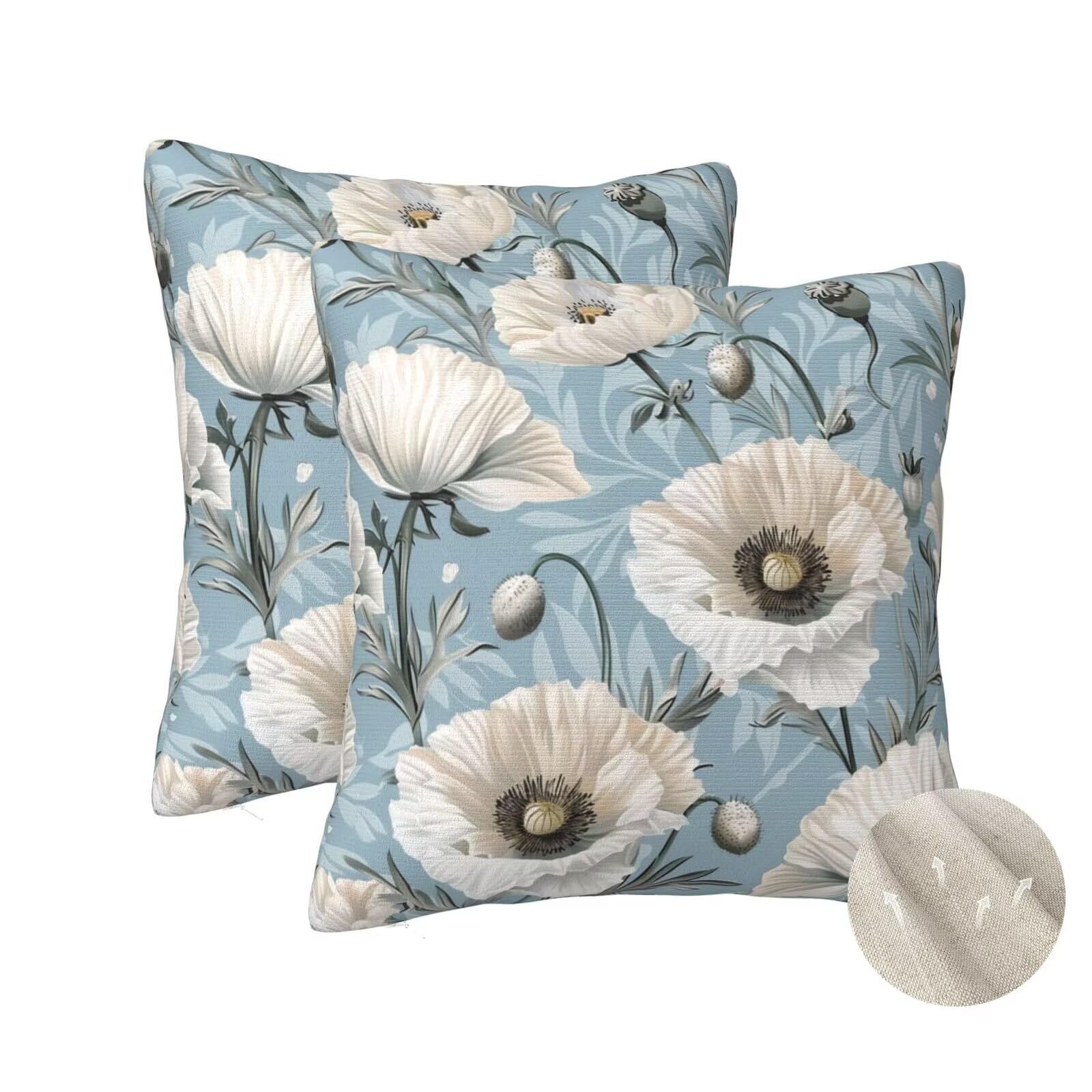 Coussins décoratifs maison lot de 2 housses 60x60 fleurs : idée cadeau salon