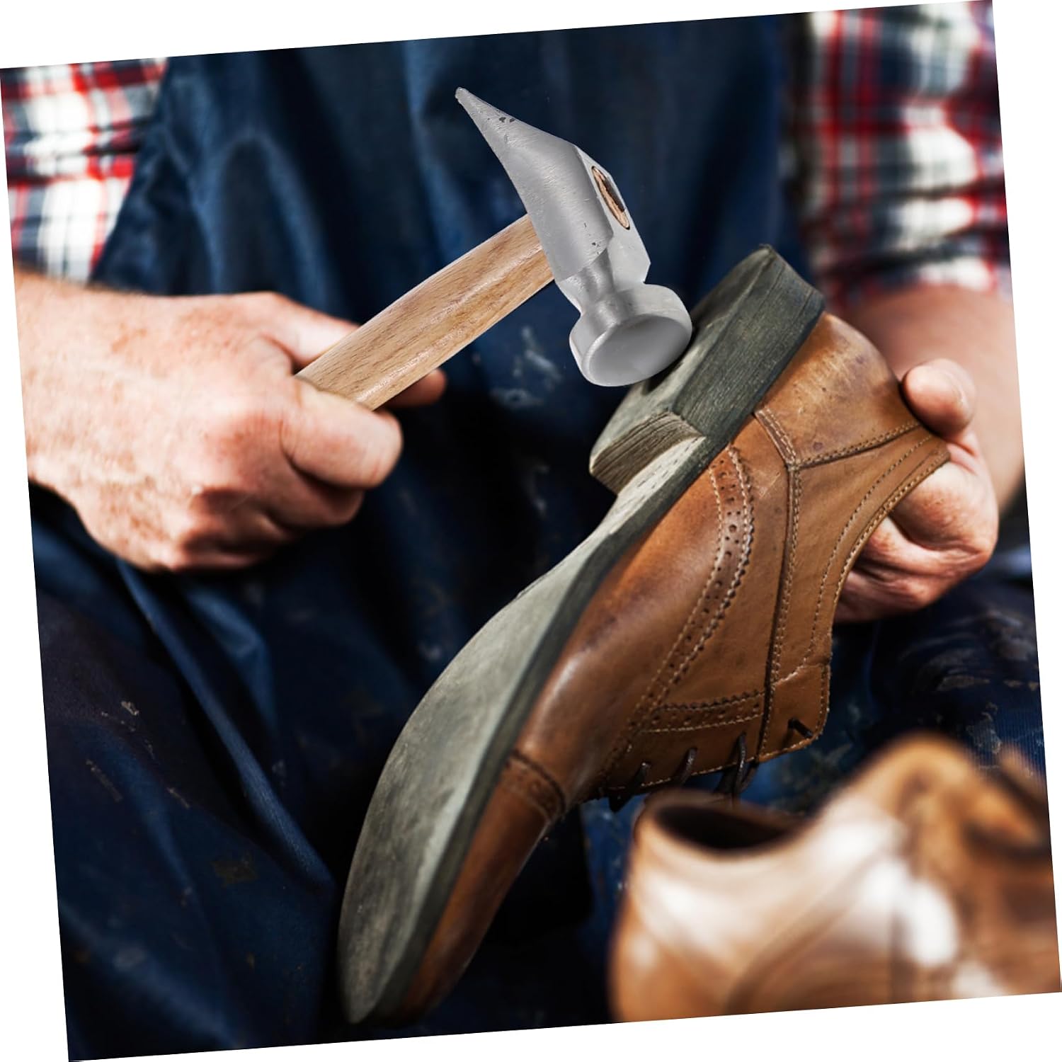 OSALADI Diy Hand Tool for Shoe Repair Lightweight Steel Hammer with Comfortable Grip for Crafting and Shoe-making