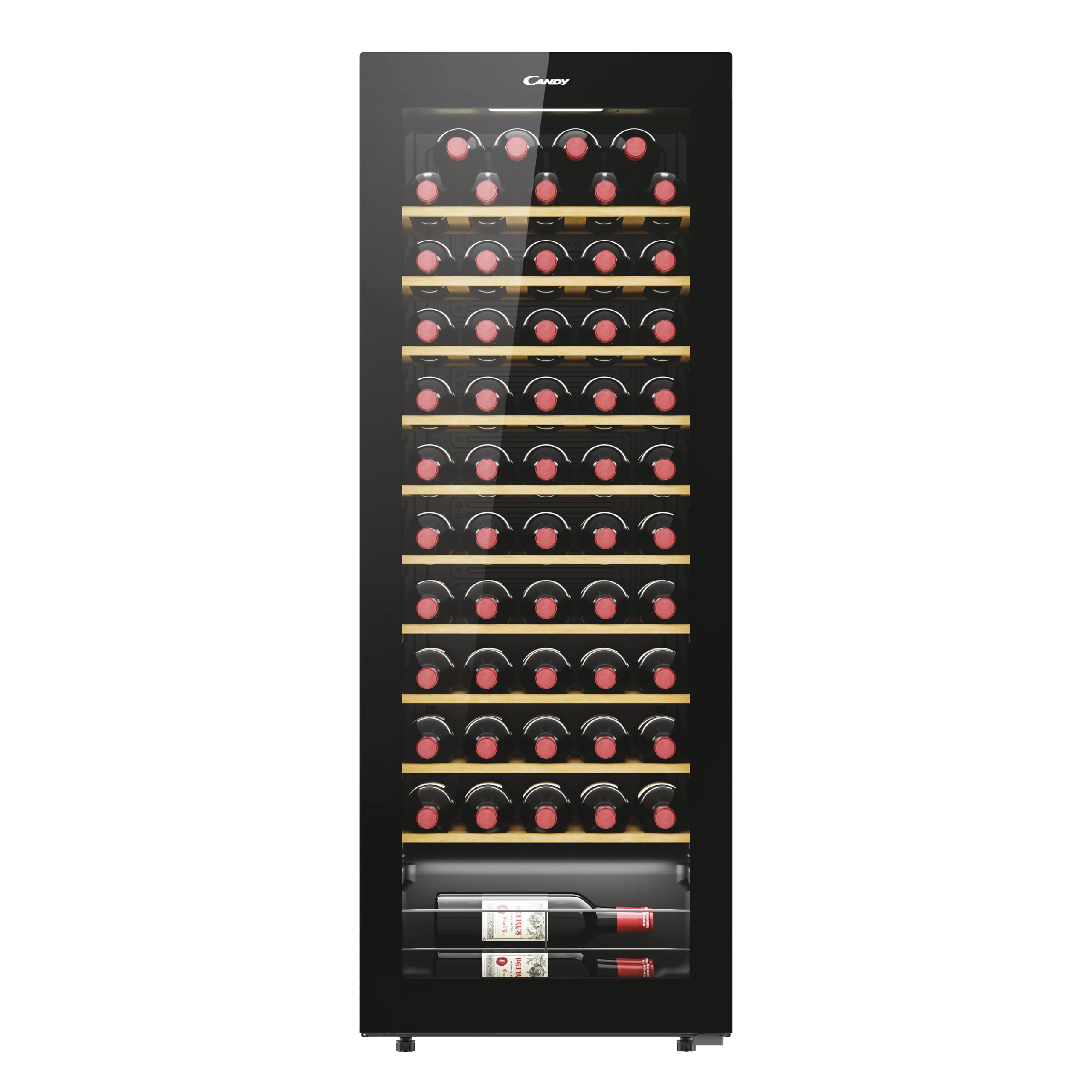 Candy DiVino CWC058, Enoteca, 58 bottiglie, WiFi, App hOn, porta reversibile, 10 ripiani, trattamento anti-UV, compressore anti-vibrazione, illuminazione LED, controllo digitale, maniglia integrata,