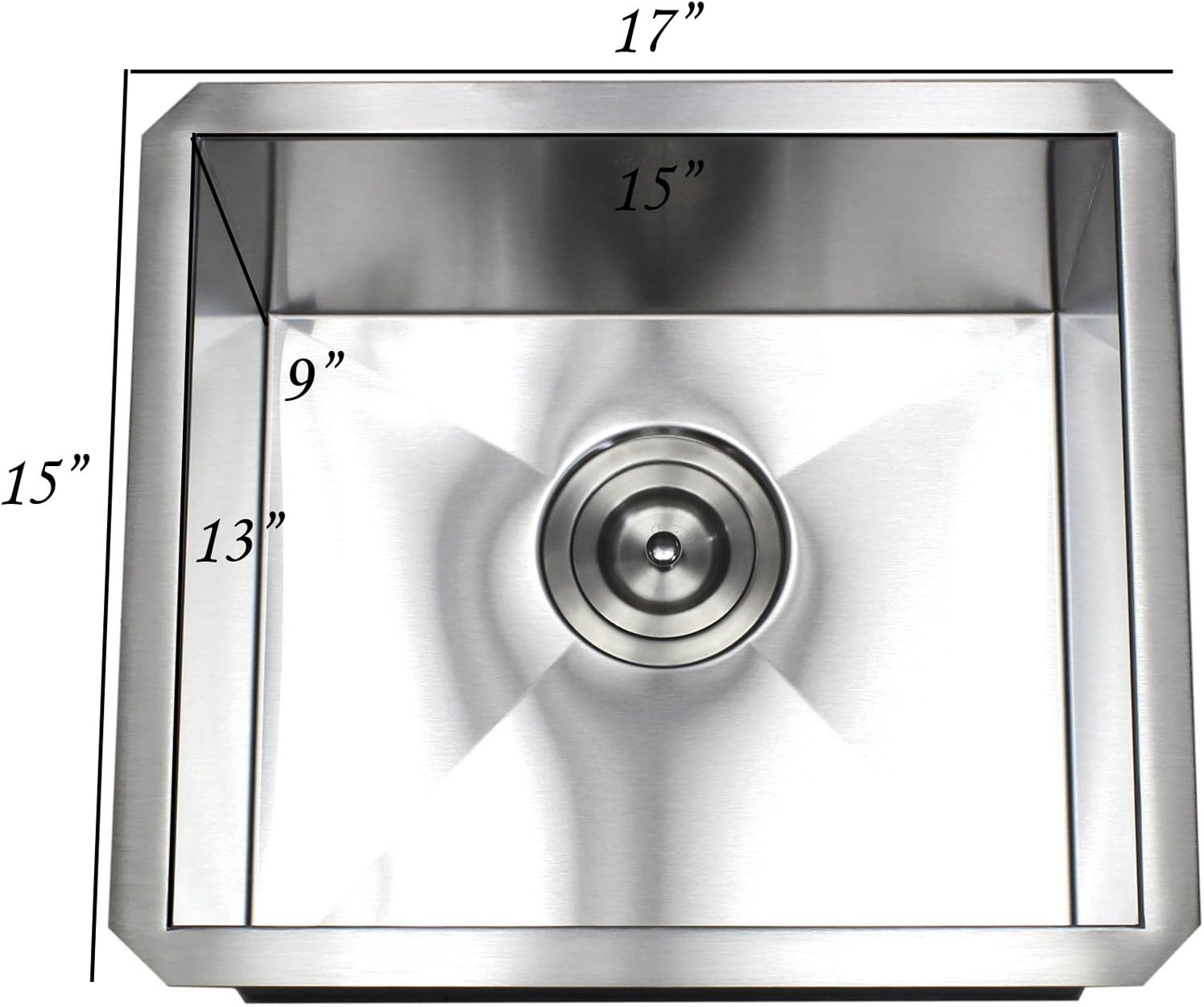 Flаѕh Dеаlѕ - 50% оƒƒ Zero Radius Contemporary Design 16 Gauge Durable Undermount Single Bowl Stainless Steel Kitchen Sink/Bar Prep Sink With Lift Out Basket Strainer (17 Inch)