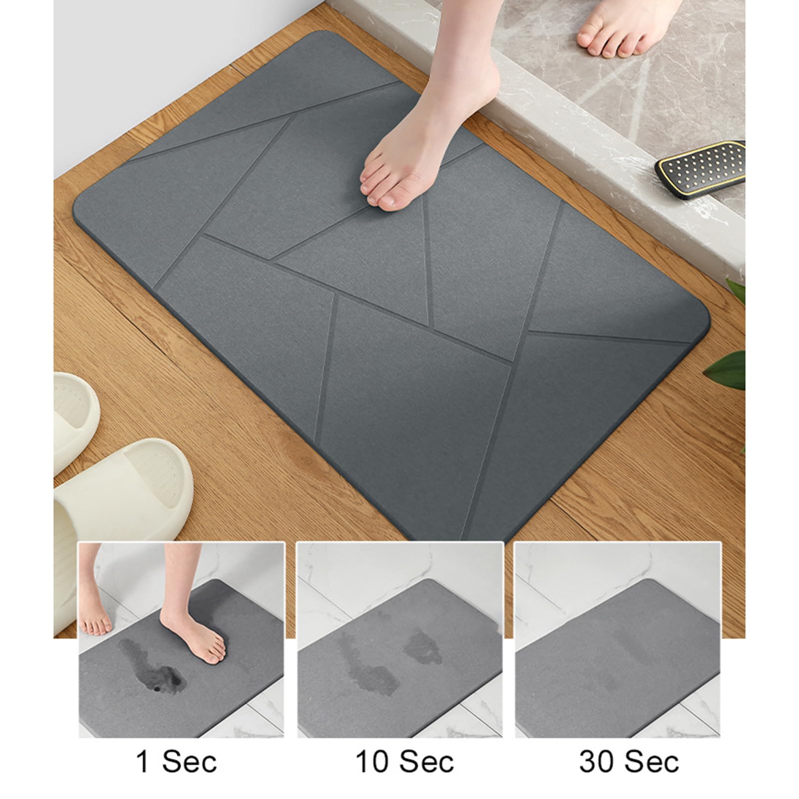 Generisch Tapis de bain en silice antidérapant à absorption rapide pour salle de bain et cuisine, séchage rapide
