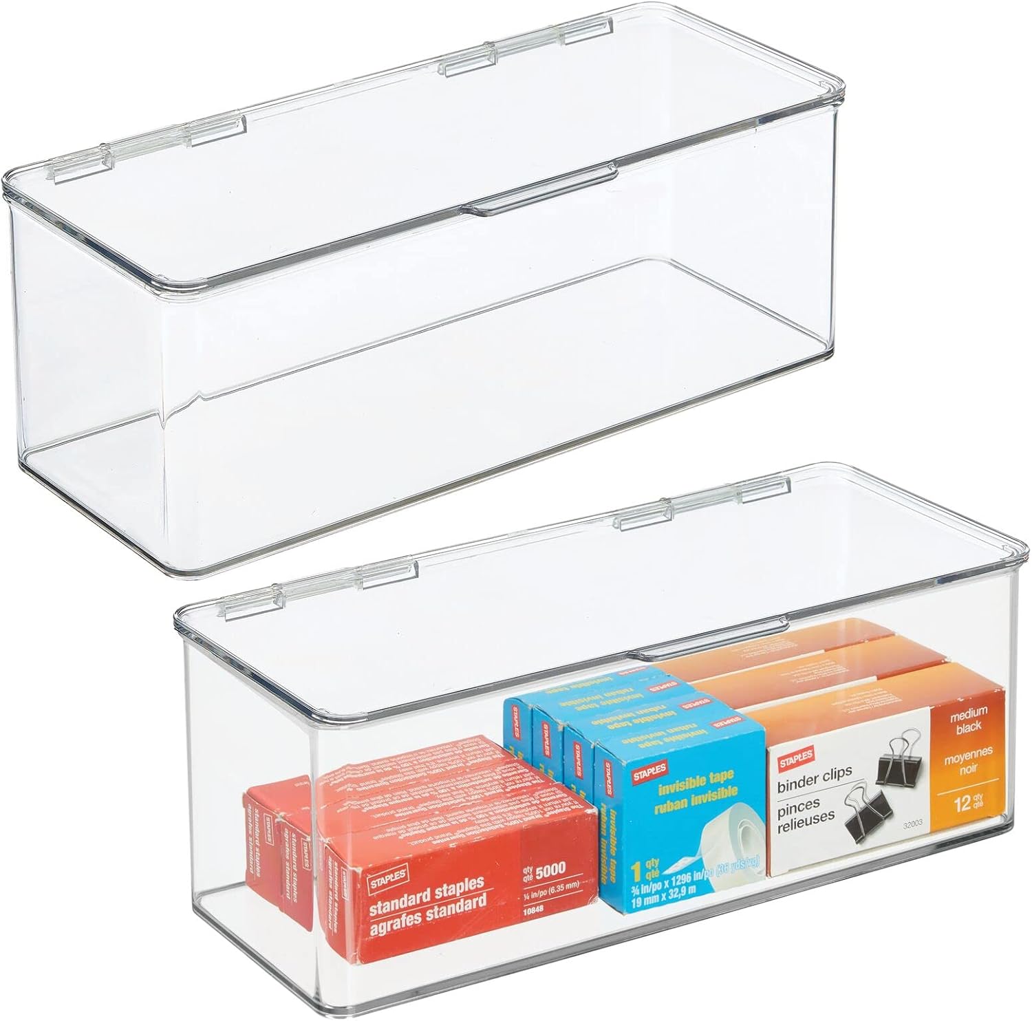 staples clear storage bins