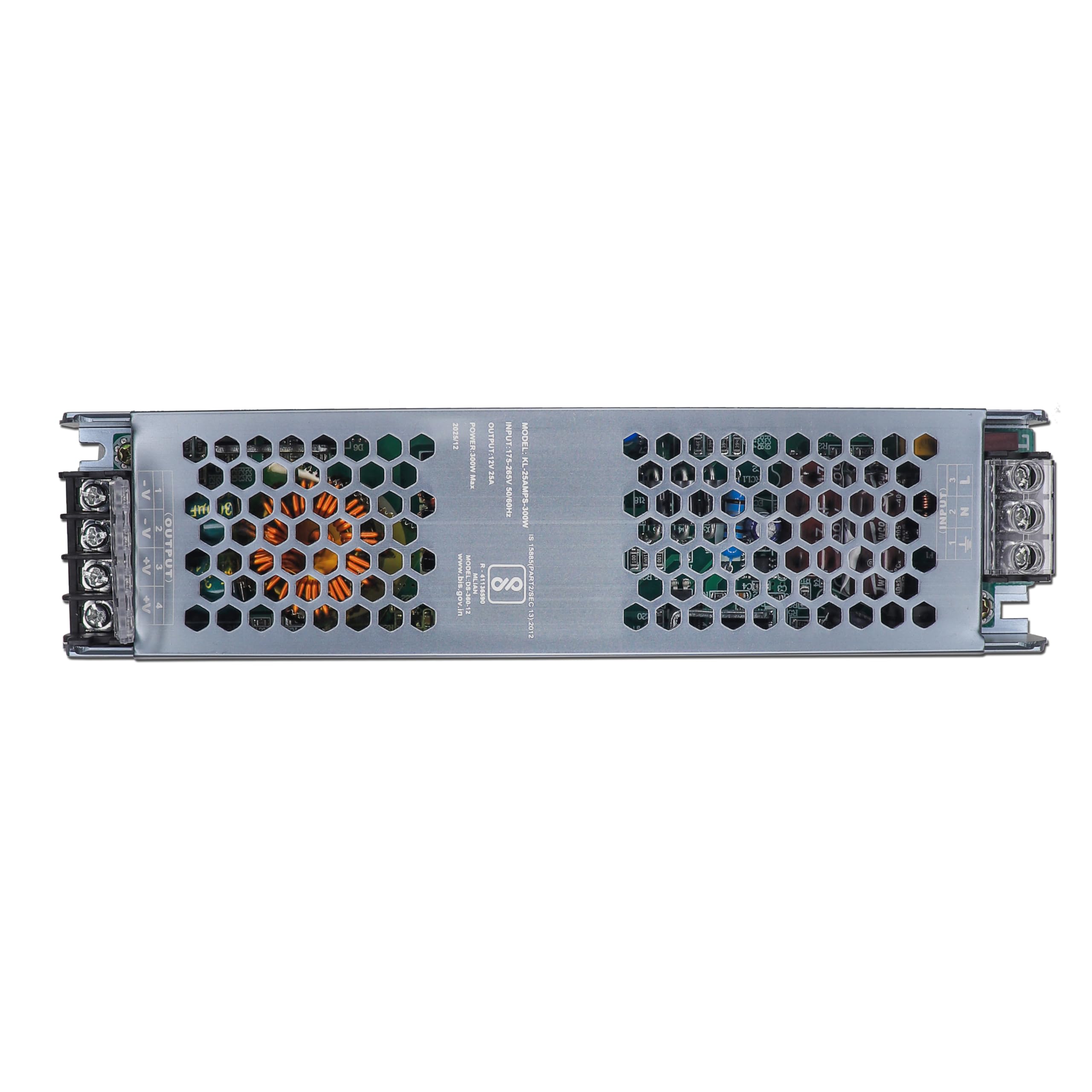 Electronic Spices 12V 25A 300Watt SMPS LED Power Supply | with Metal case (AC to DC) Converter for CCTV, LED & Router-image-24