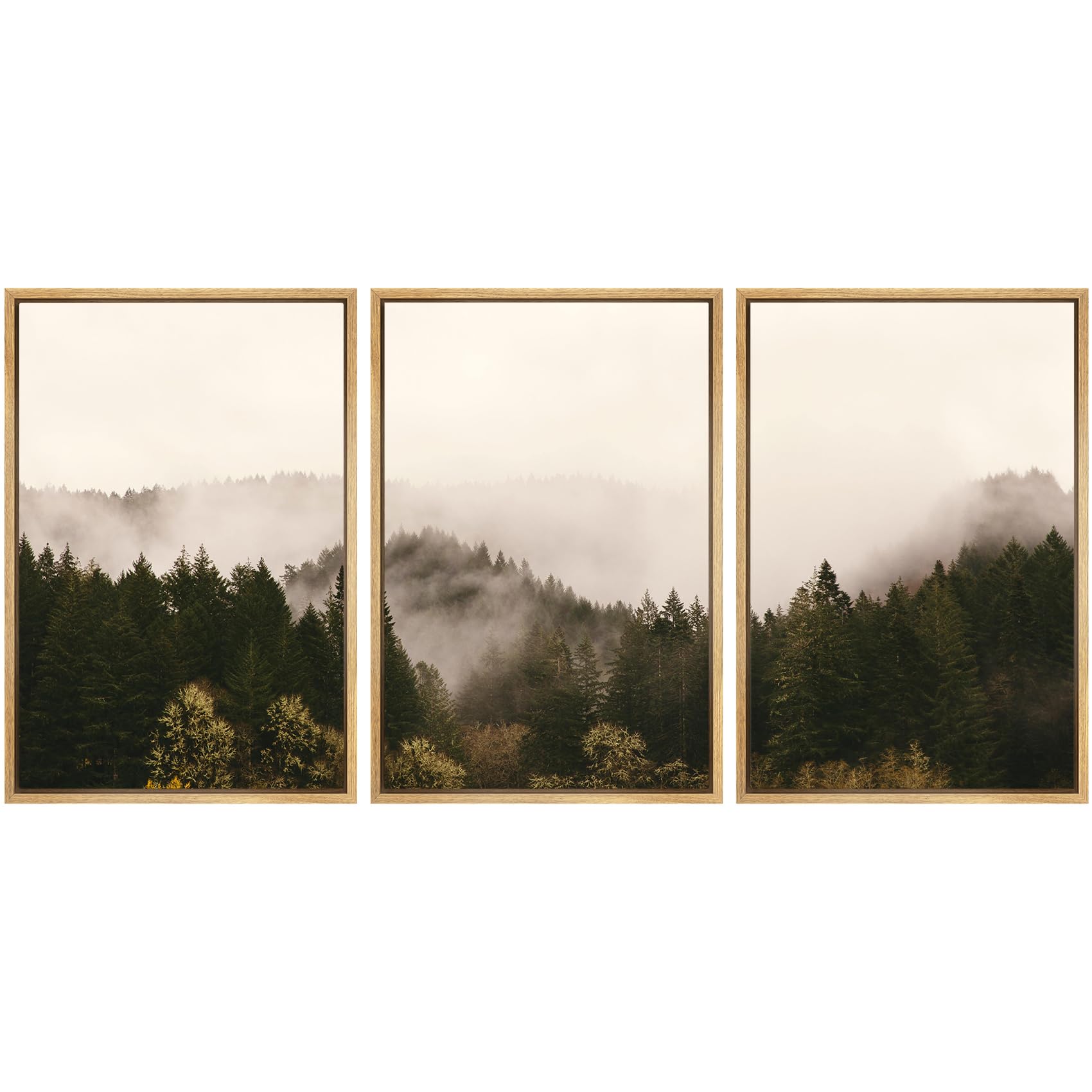 SIGNWIN Framed Canvas Print Wall Art Set Coastal Serenity Abstract Seaside Illustrations Modern Art Decorative Rustic Calm/Zen for Living Room, Bedroom, Office - 24"x36"x3 Natural — view 125